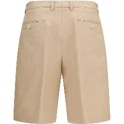 Beige Cotton Bermuda Shorts