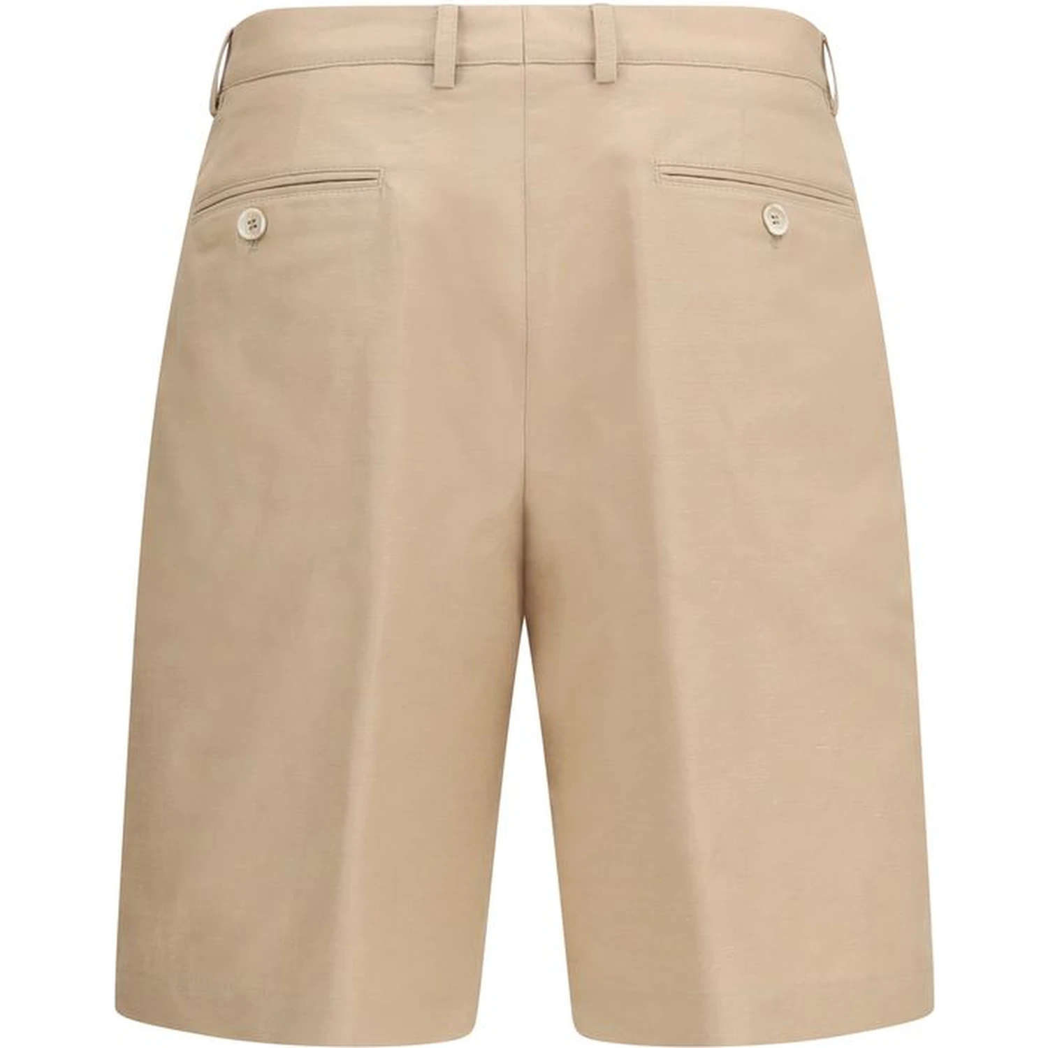 Beige Cotton Bermuda Shorts