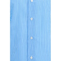 قميص قطني أزرق بنقشة