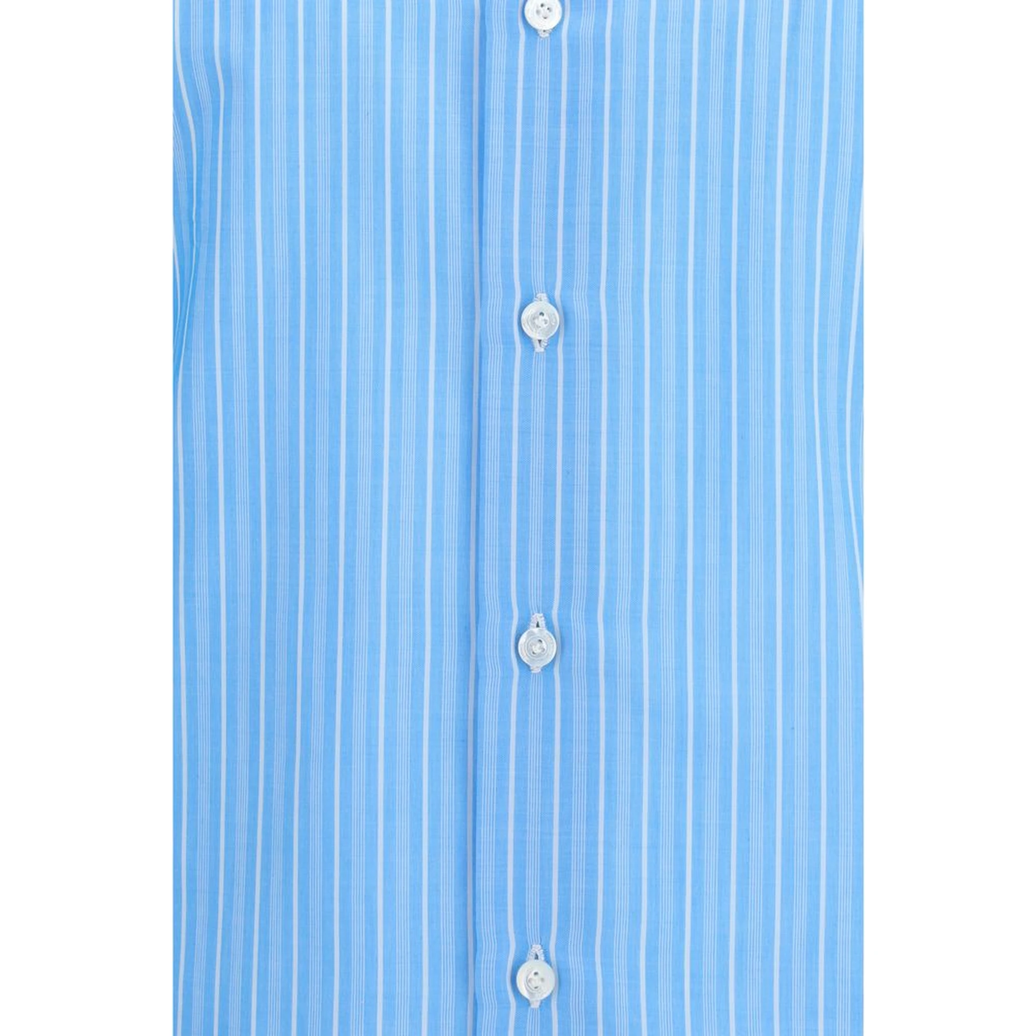 قميص قطني أزرق بنقشة