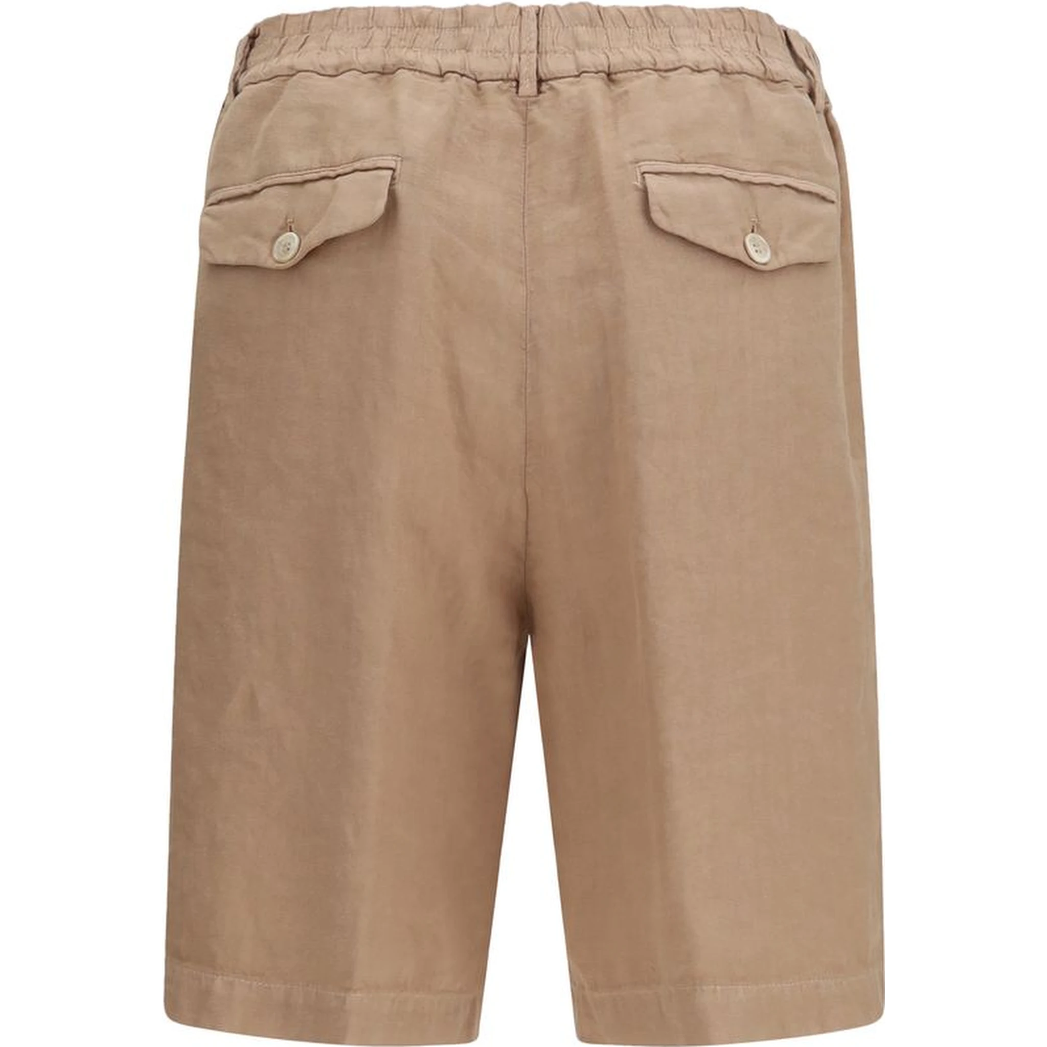 Brown Linen Bermuda Shorts