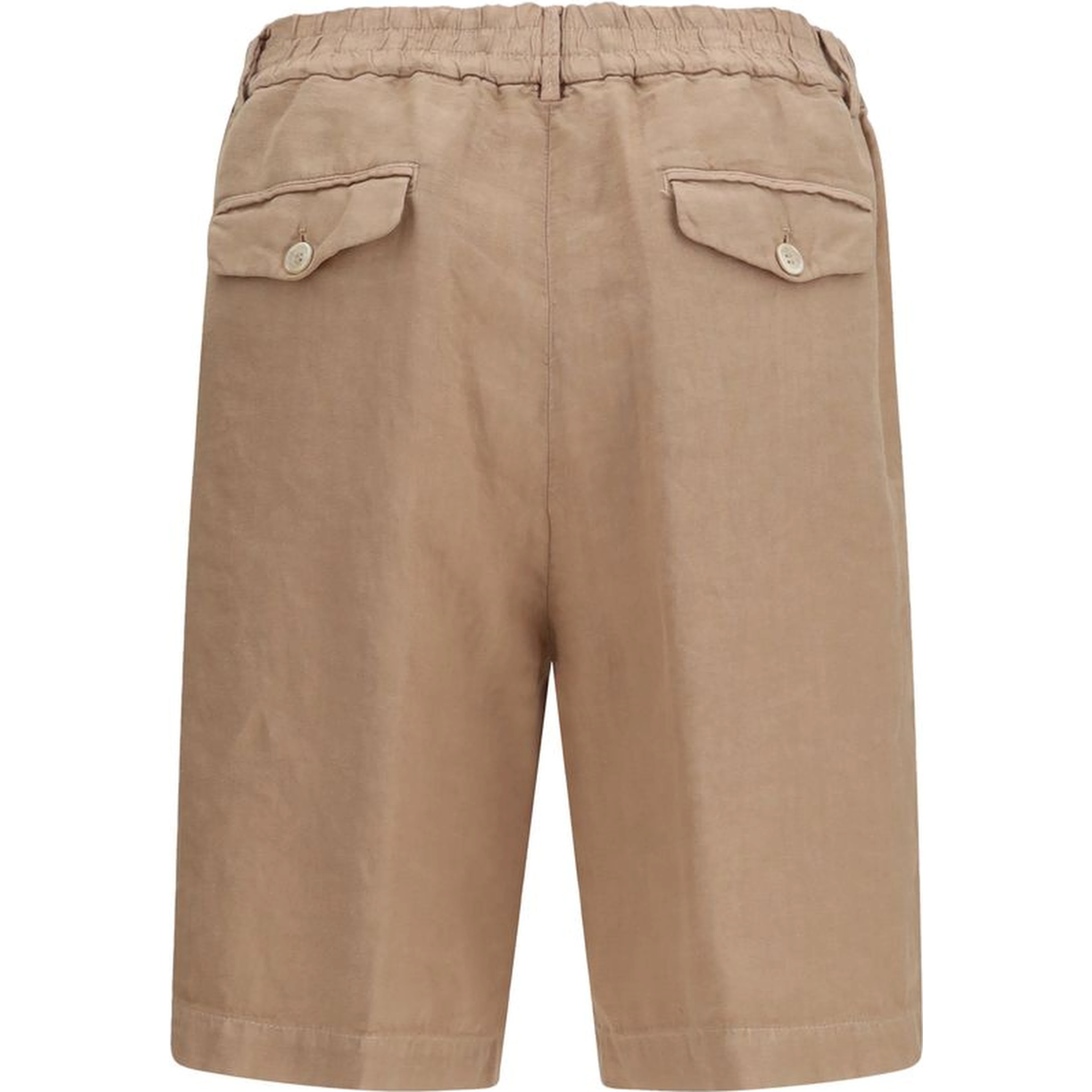 Brown Linen Bermuda Shorts
