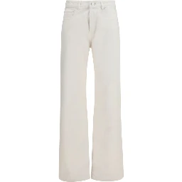 White Cotton Straight-Leg Jeans