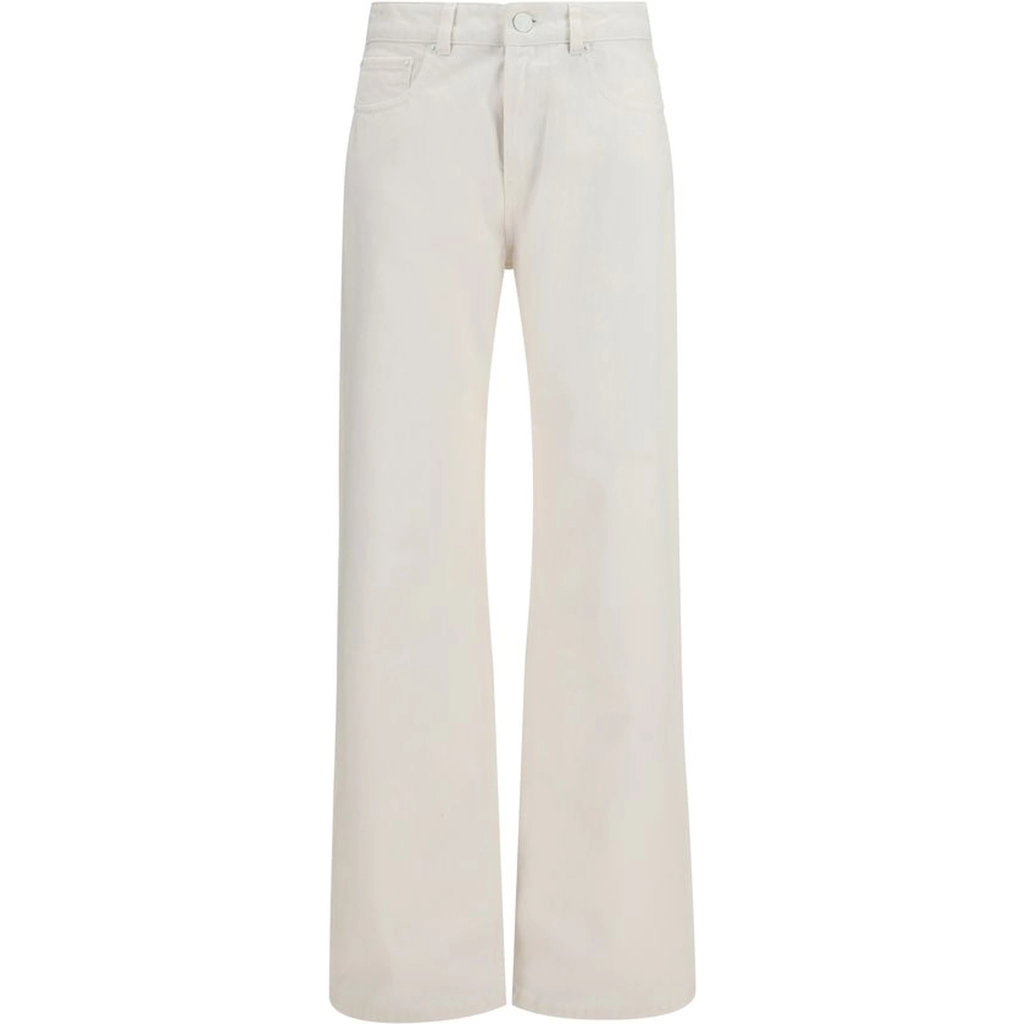 White Cotton Straight-Leg Jeans