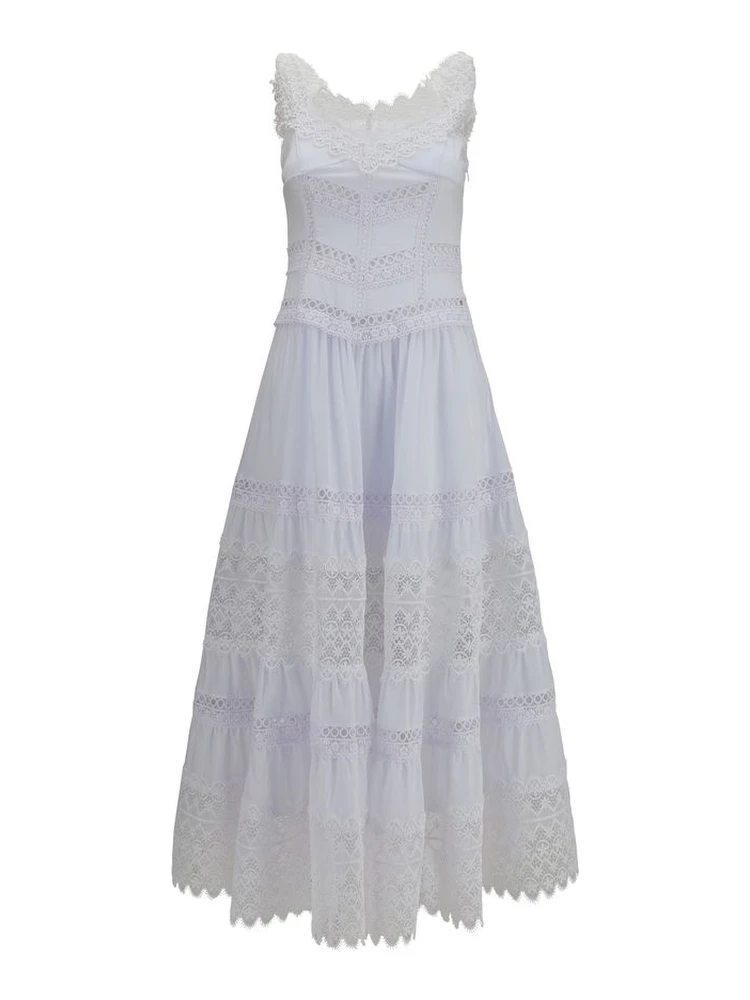 White Cotton Casual Dress