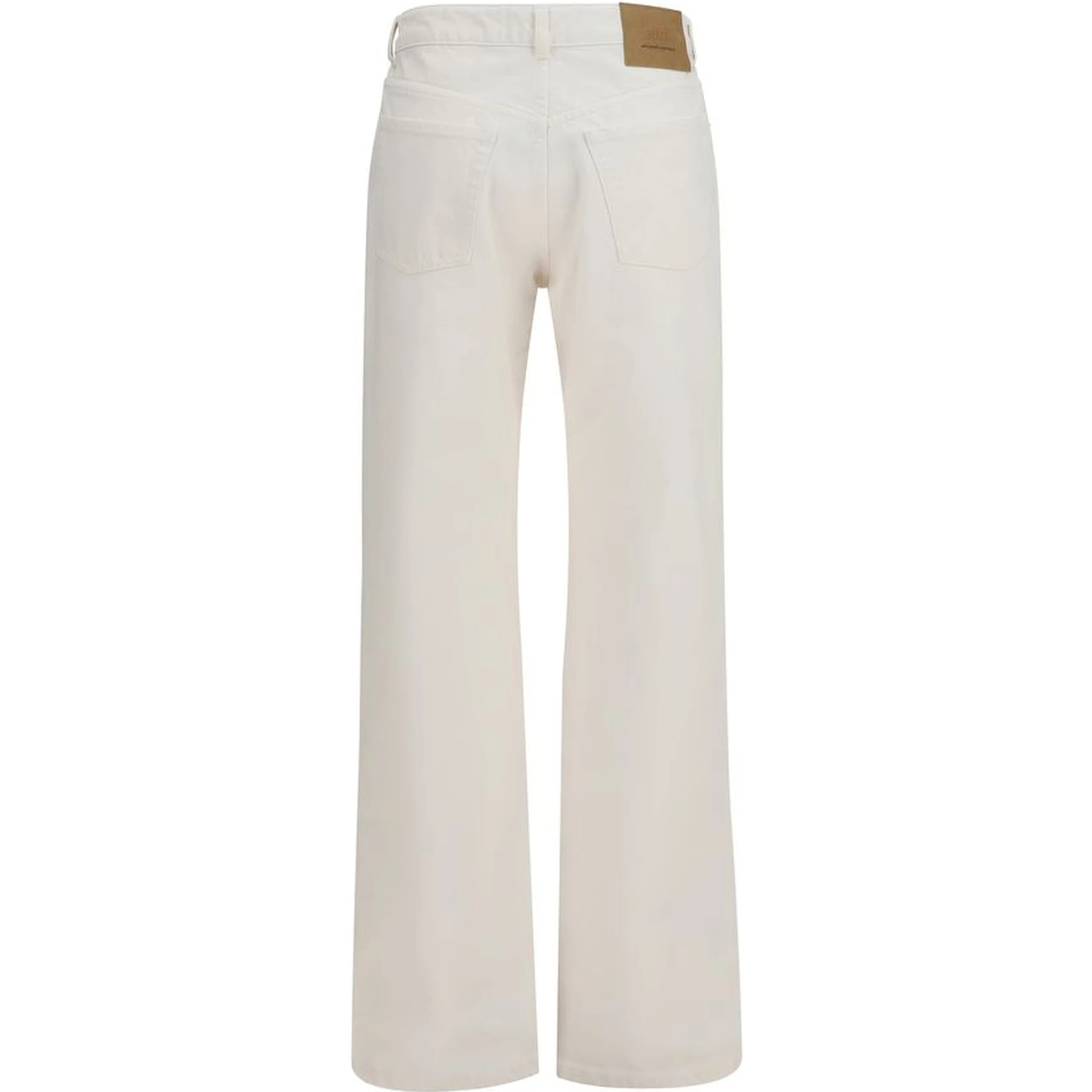 White Cotton Straight-Leg Jeans
