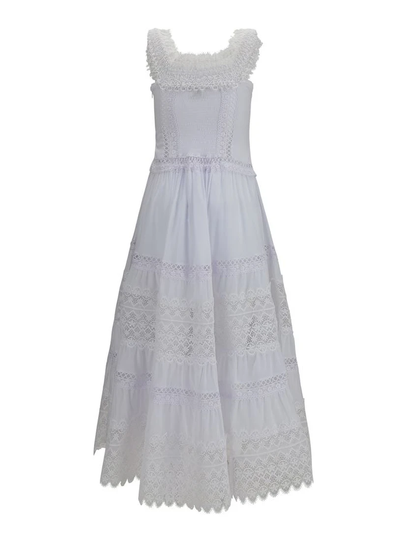 White Cotton Casual Dress