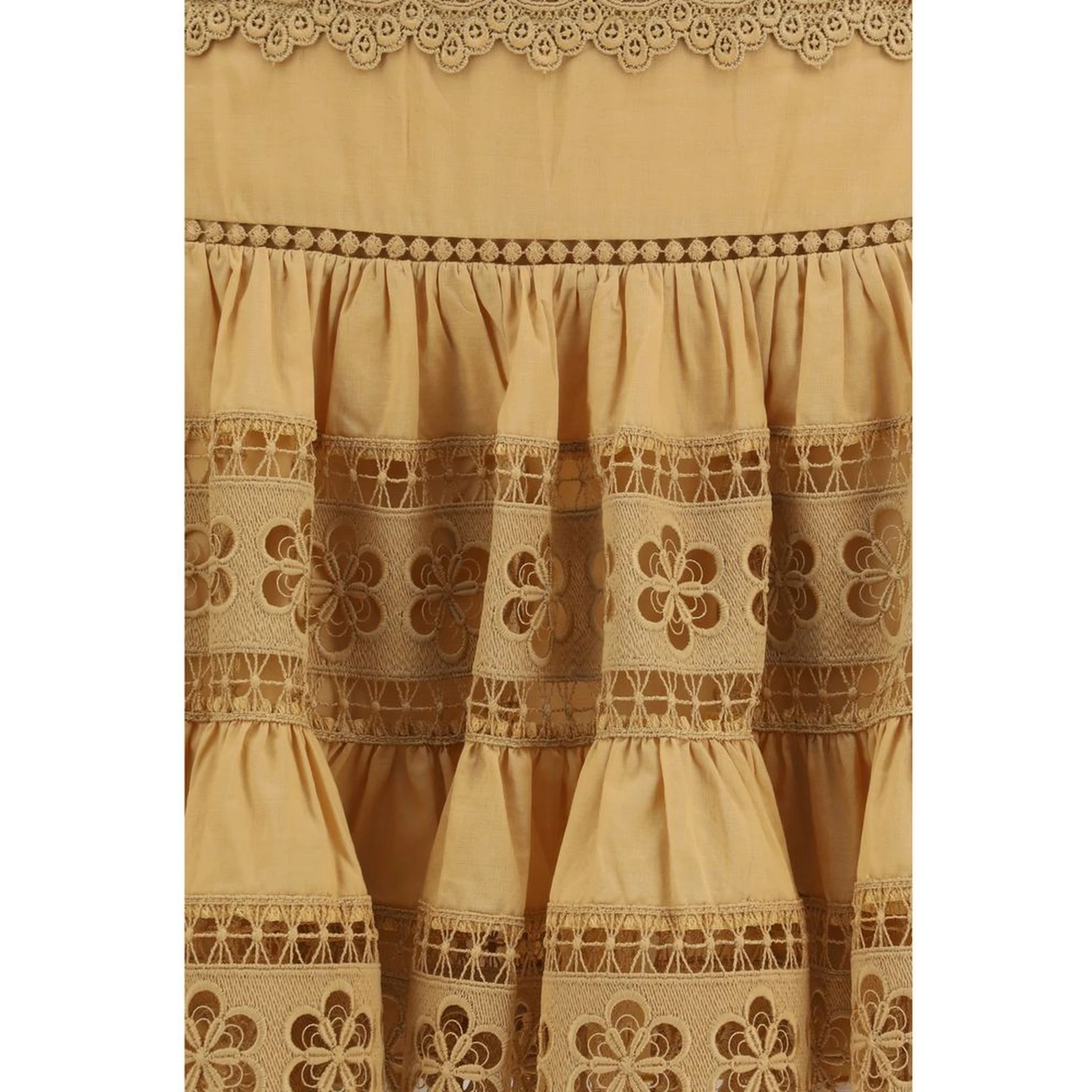 Brown Cotton Mini Skirt