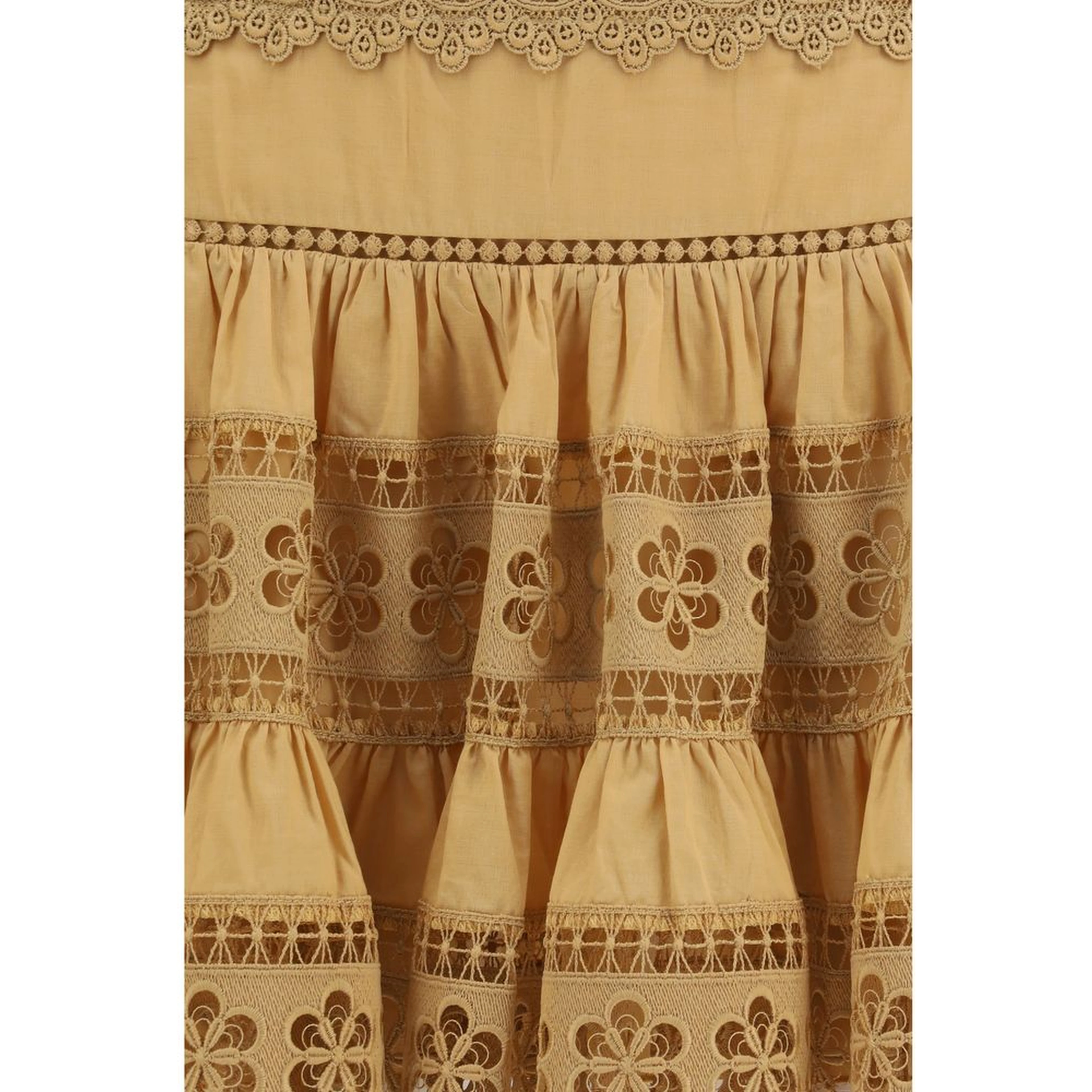 Brown Cotton Mini Skirt