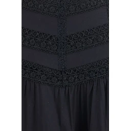 Black Cotton Long Skirt