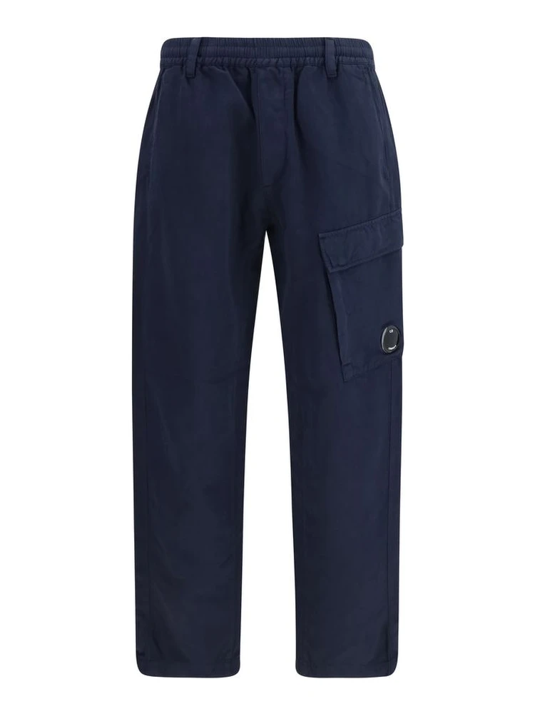 Blue Cotton Cargo Pants