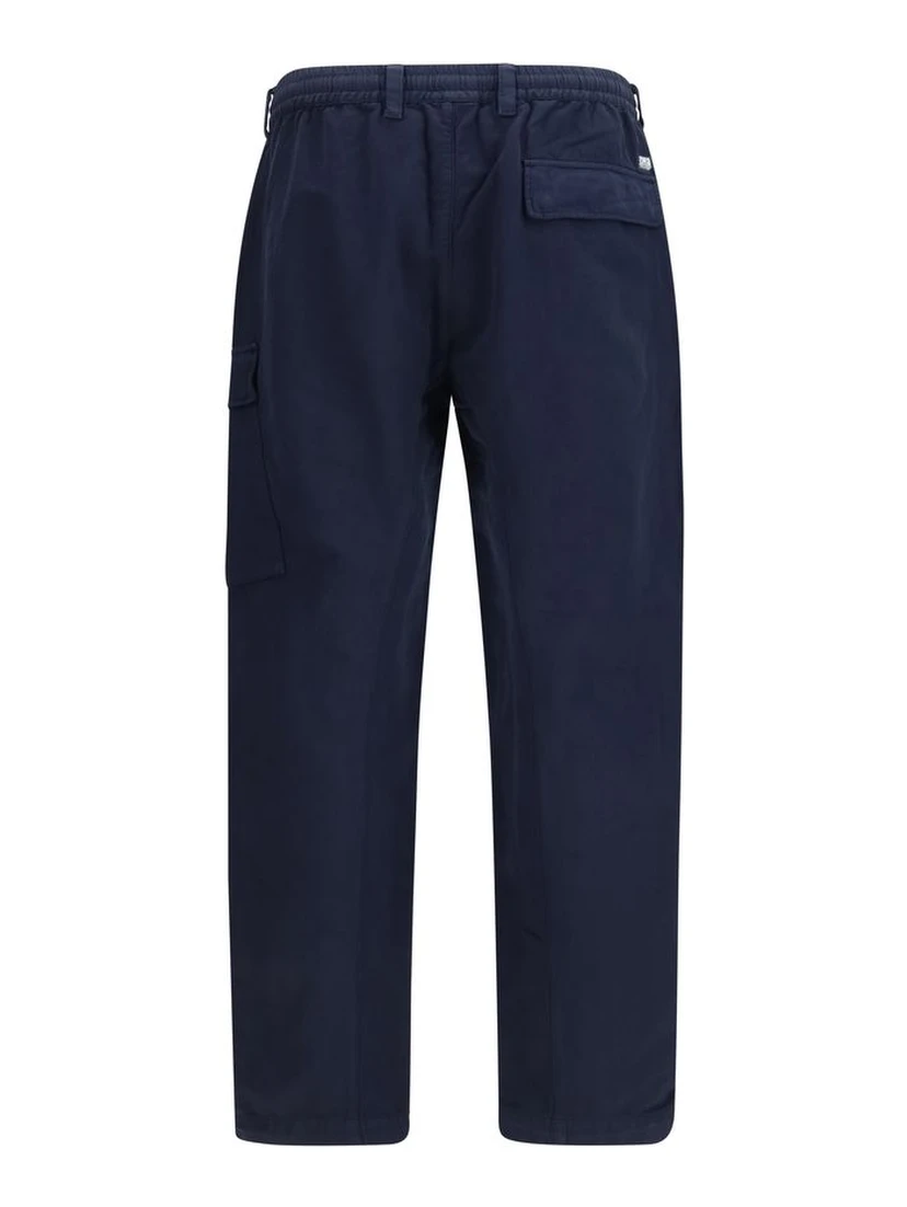 Blue Cotton Cargo Pants