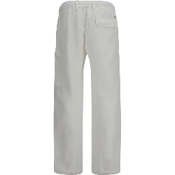 White Cotton Cargo Pants
