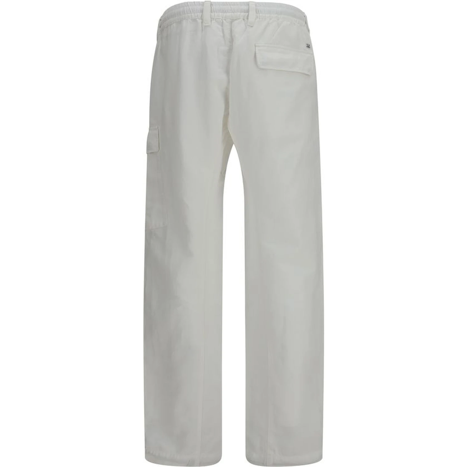 White Cotton Cargo Pants