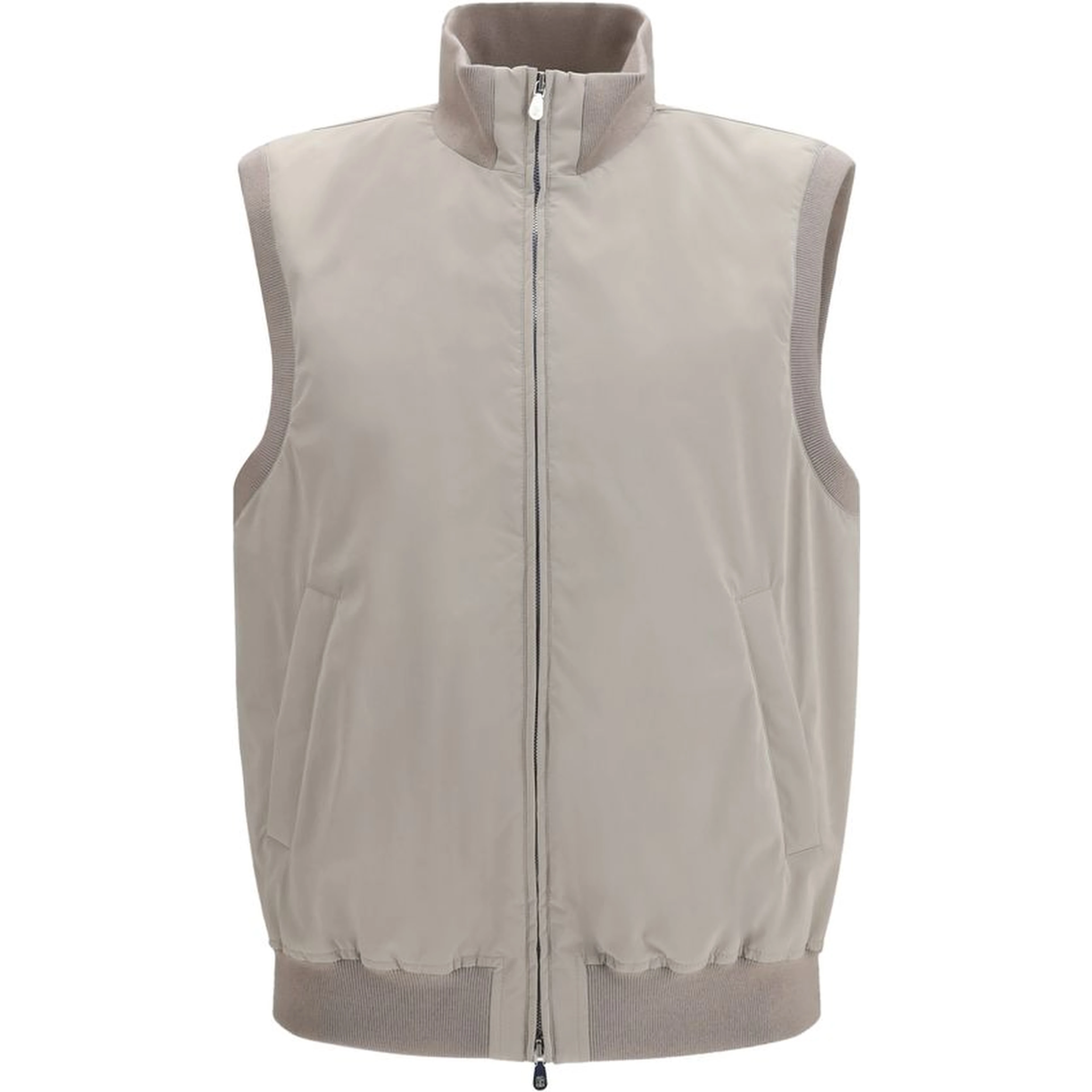 Gray Polyester Sleveless Jacket