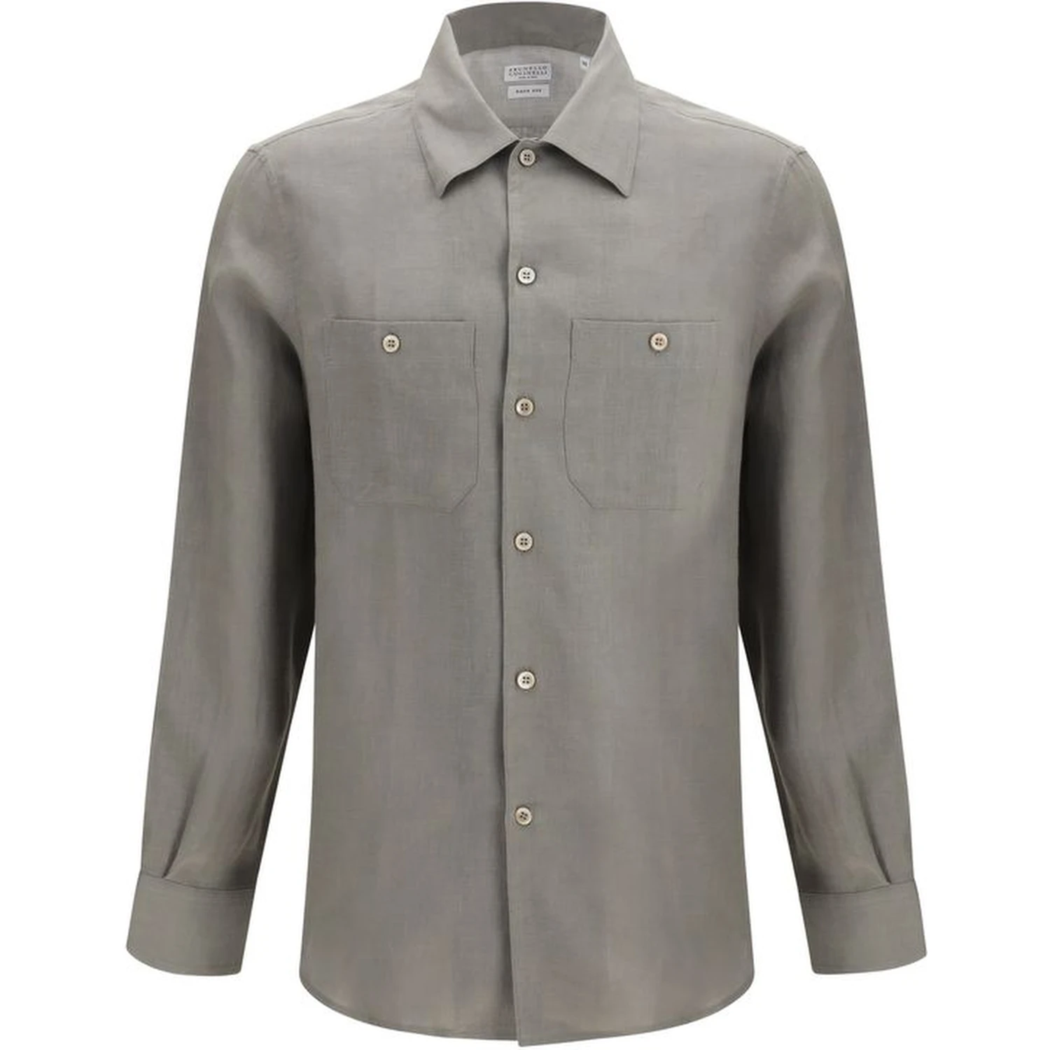 Bicolor Linen Dress Shirt