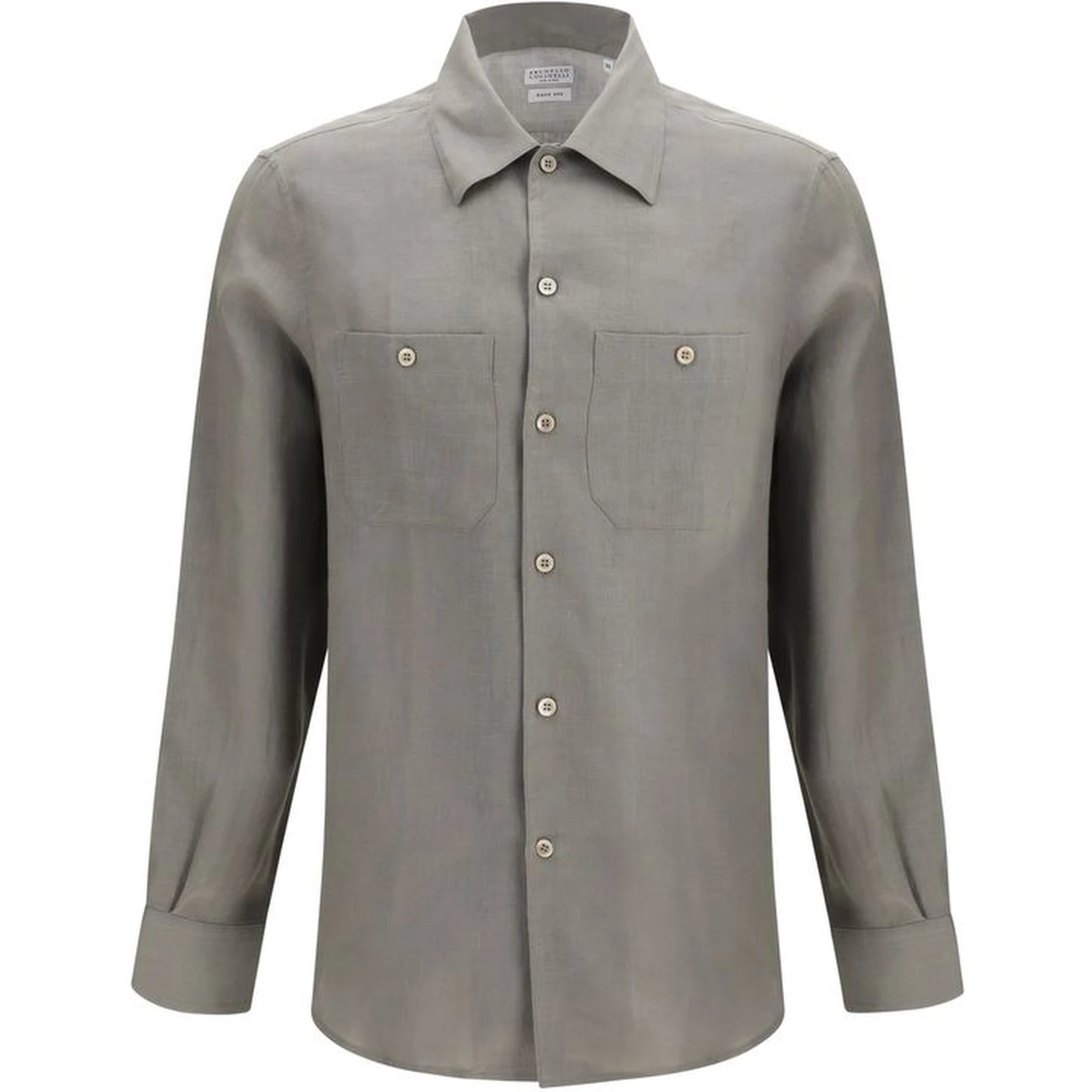 Bicolor Linen Dress Shirt