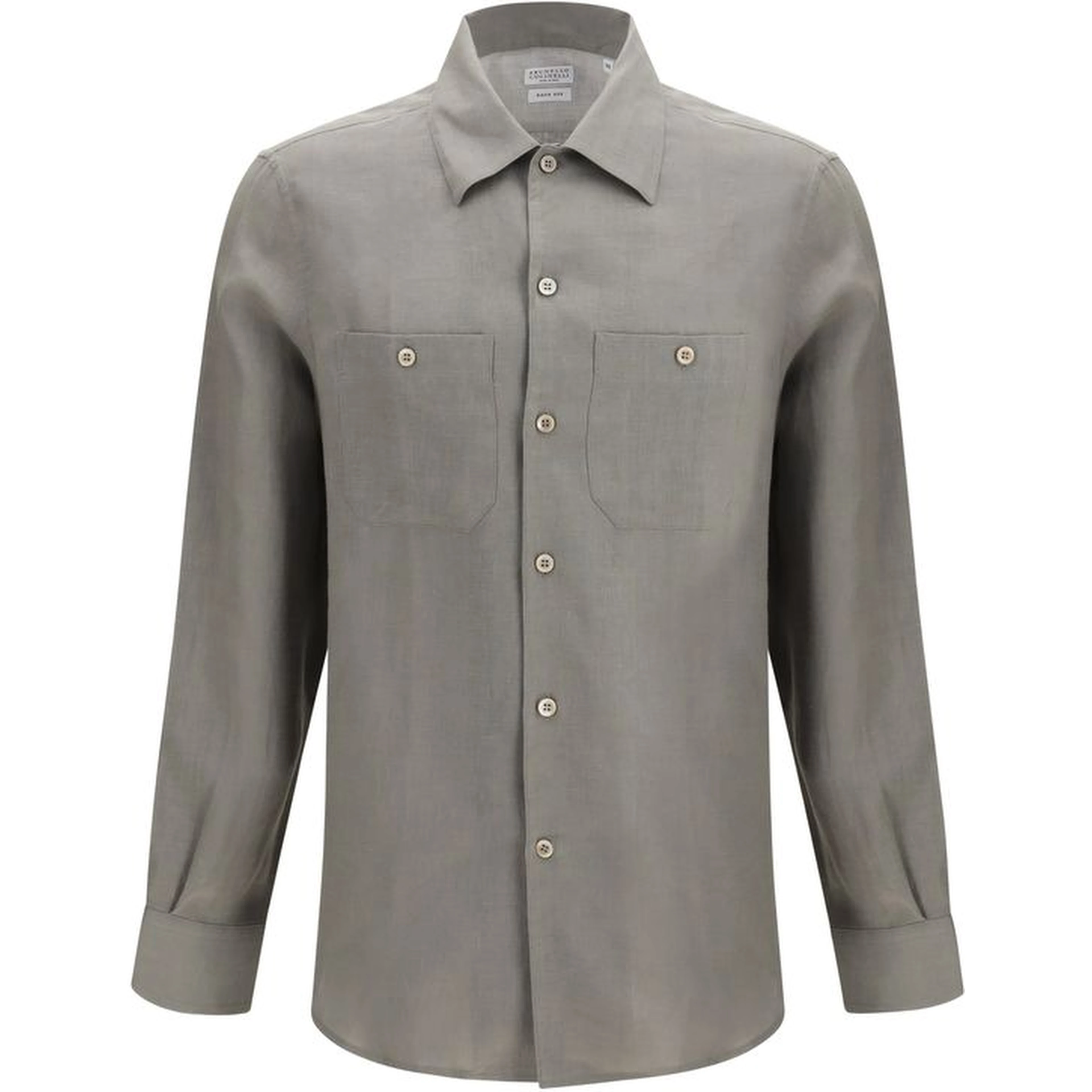 Bicolor Linen Dress Shirt