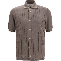 Brown Cotton Shortsleeve Shirt