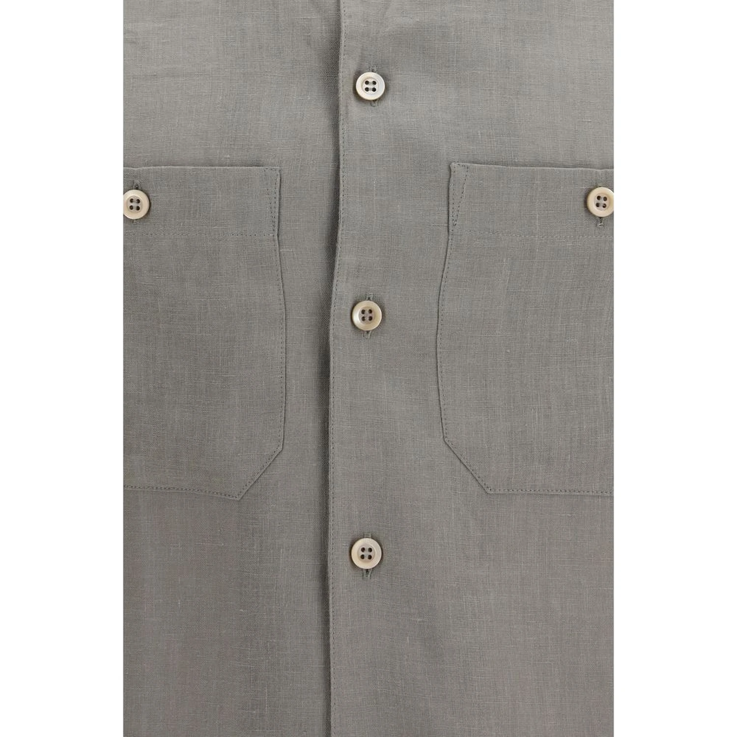 Bicolor Linen Dress Shirt