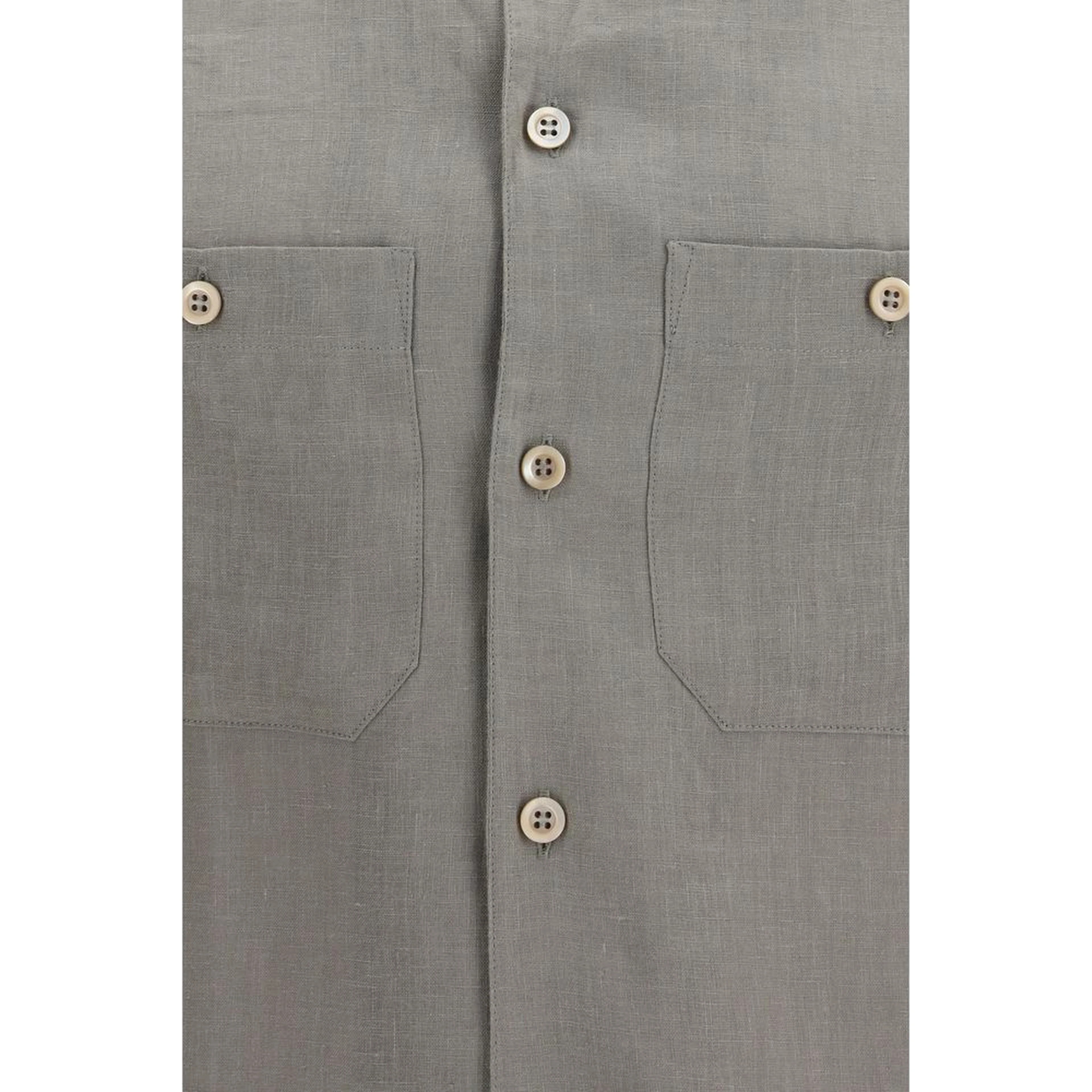 Bicolor Linen Dress Shirt