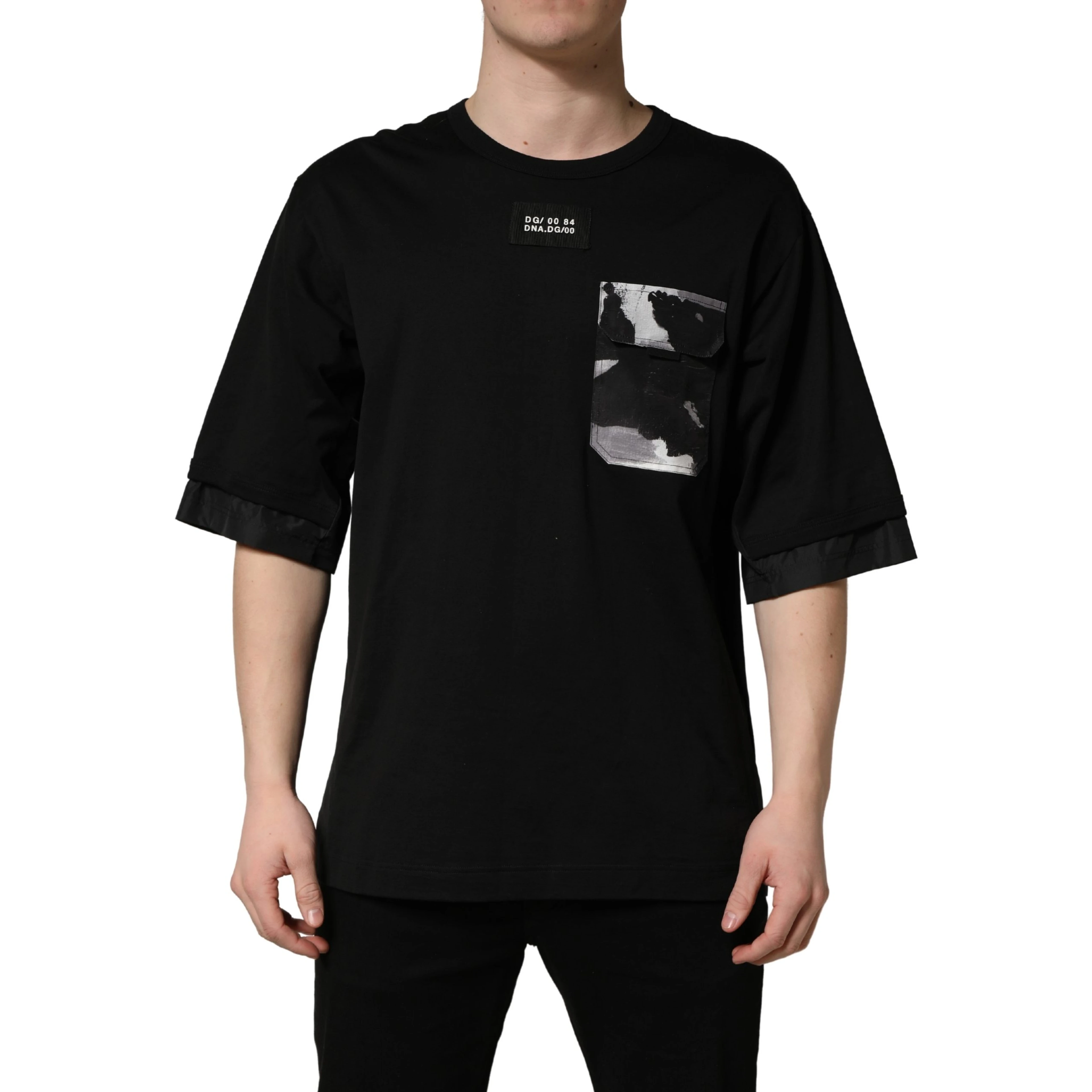 Black Camouflage Pocket Oversized T-shirt