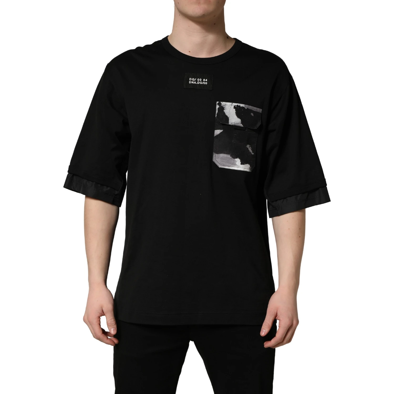 Black Camouflage Pocket Oversized T-shirt