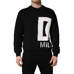 Black Logo Milano Cotton Sweatshirt Sweater