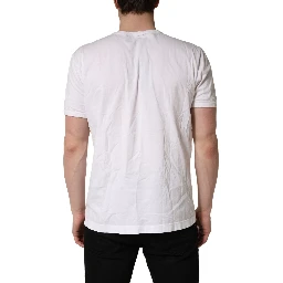 White Cotton DG Crown Embossed Men T-shirt