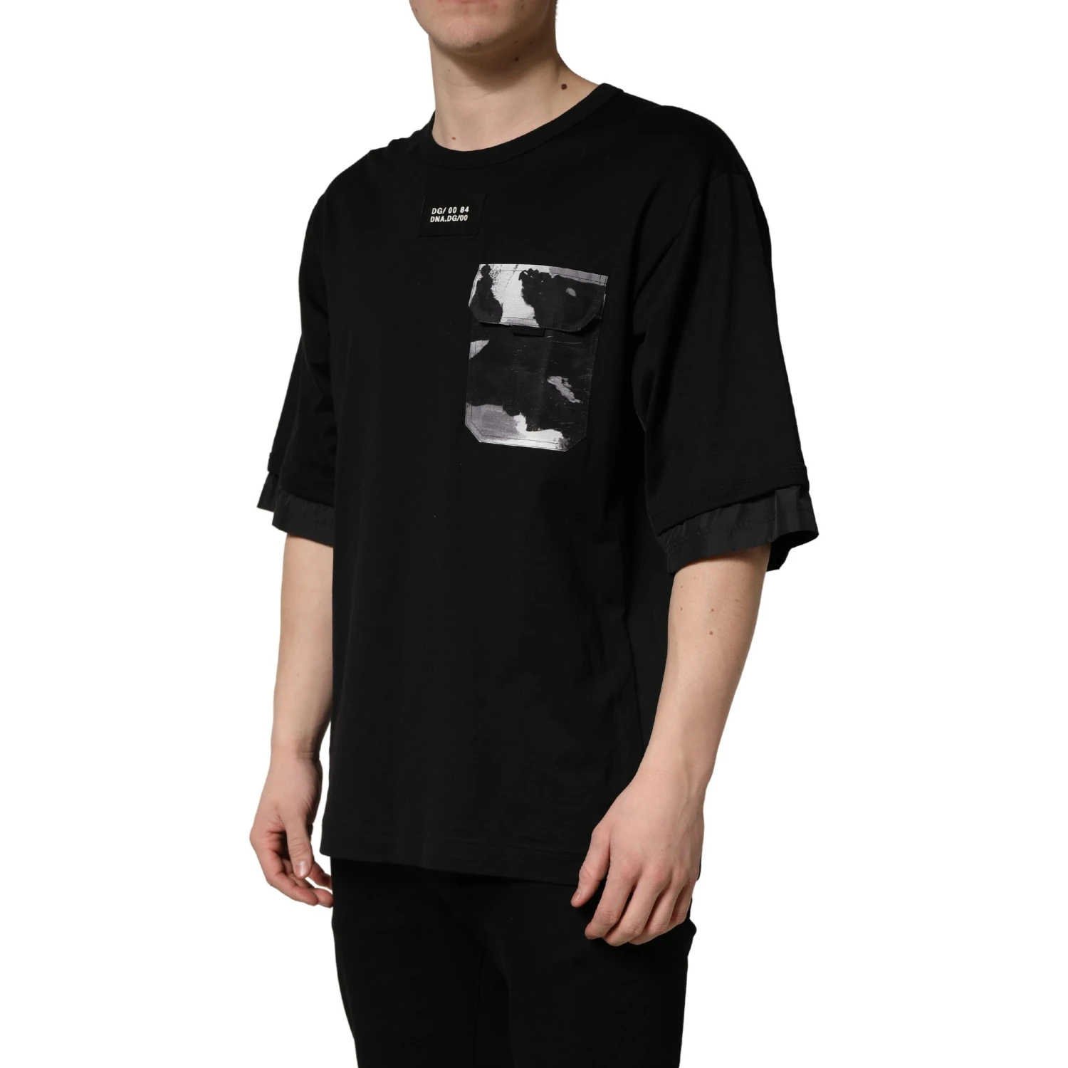 Black Camouflage Pocket Oversized T-shirt