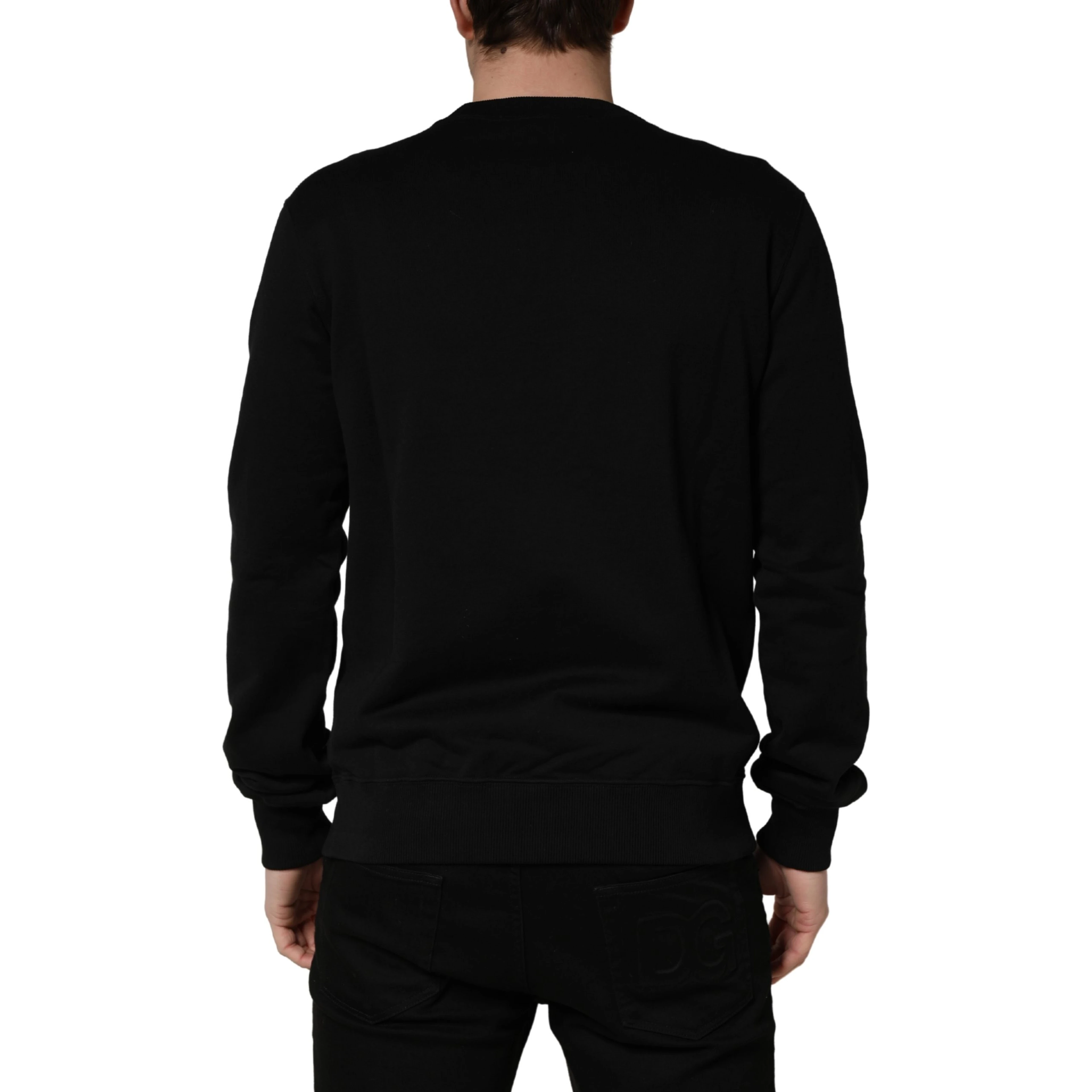 Black Embellished Cotton Sweatshirt Sweater