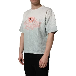 Green Tie-Dye Graphic Print Cotton Crewneck  T-shirt