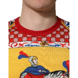Multicolor Carretto Print Crew Neck T-shirt