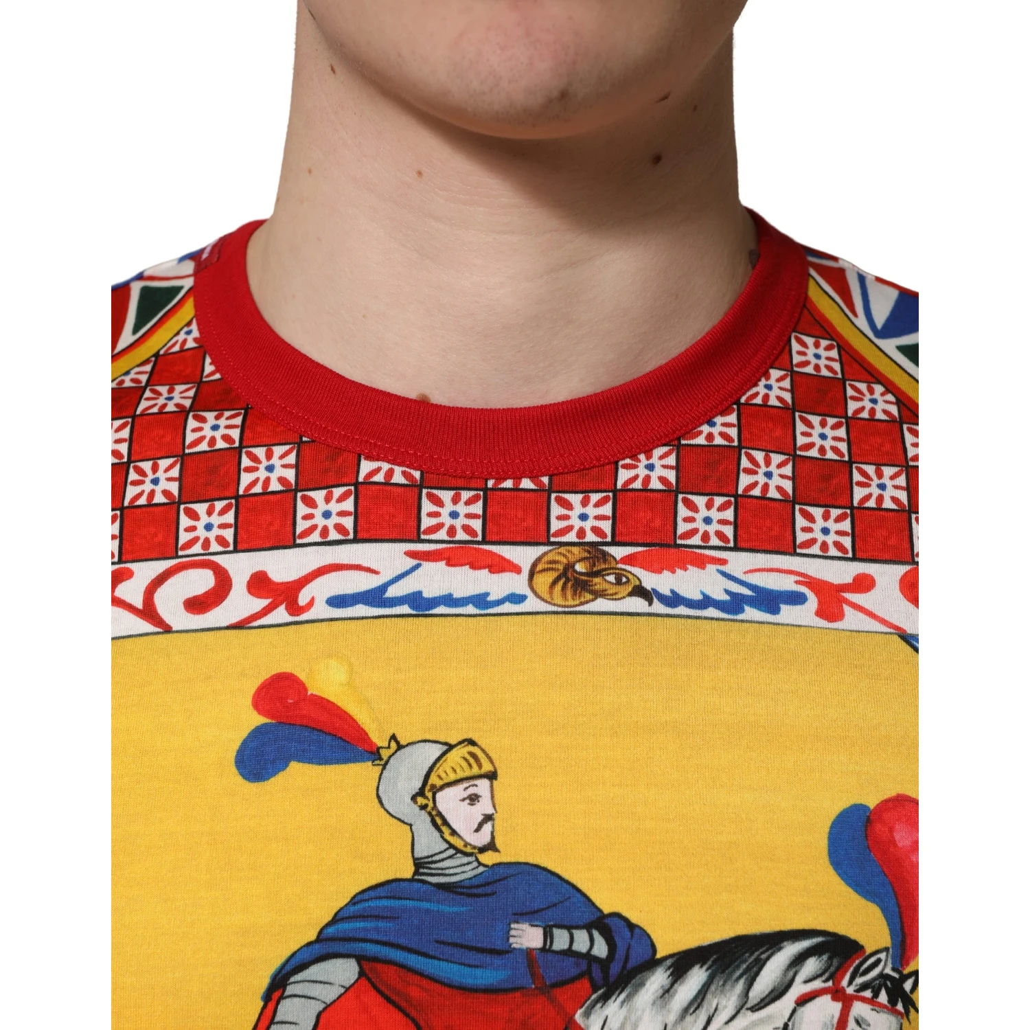 Multicolor Carretto Print Crew Neck T-shirt