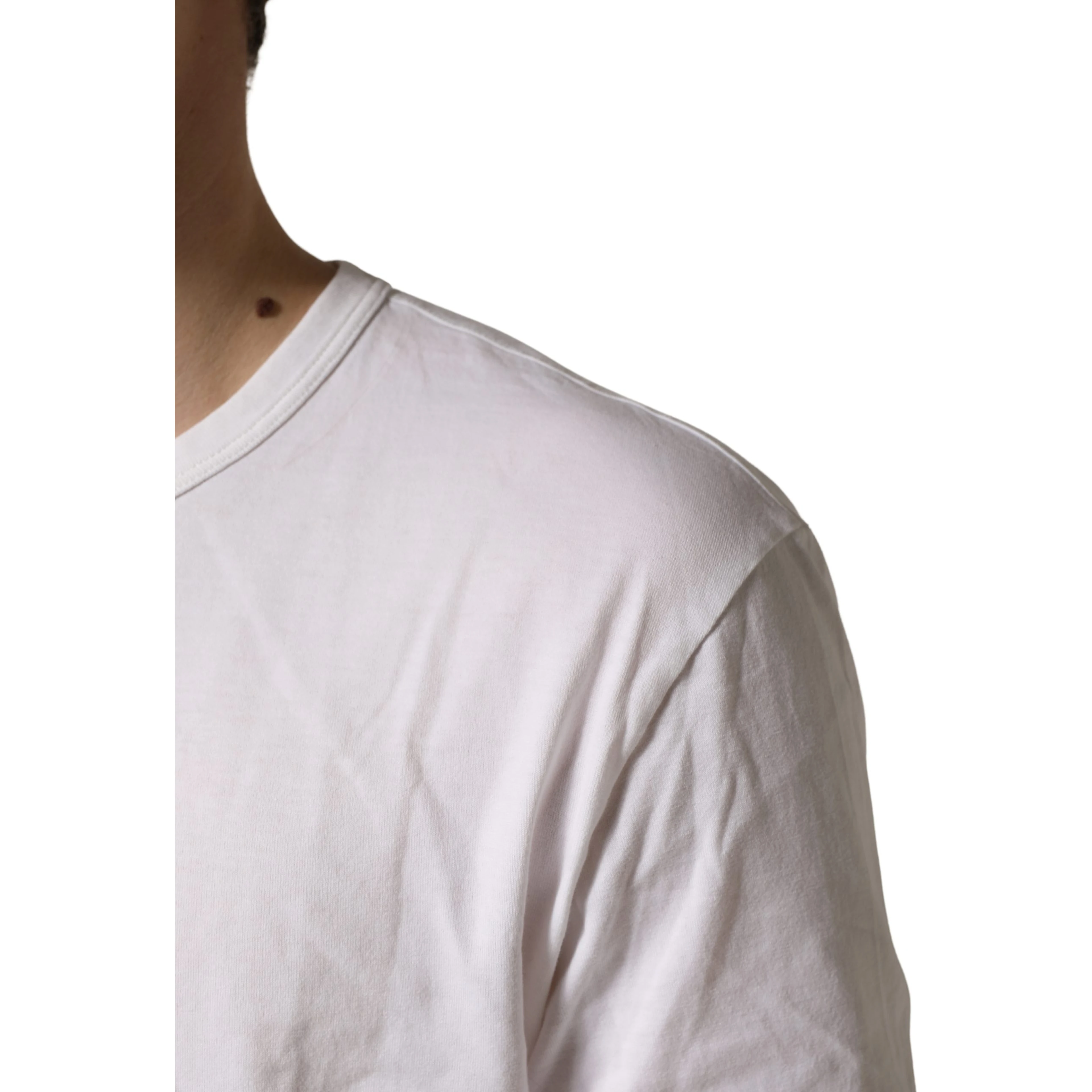 White Cotton DG Crown Embossed Men T-shirt