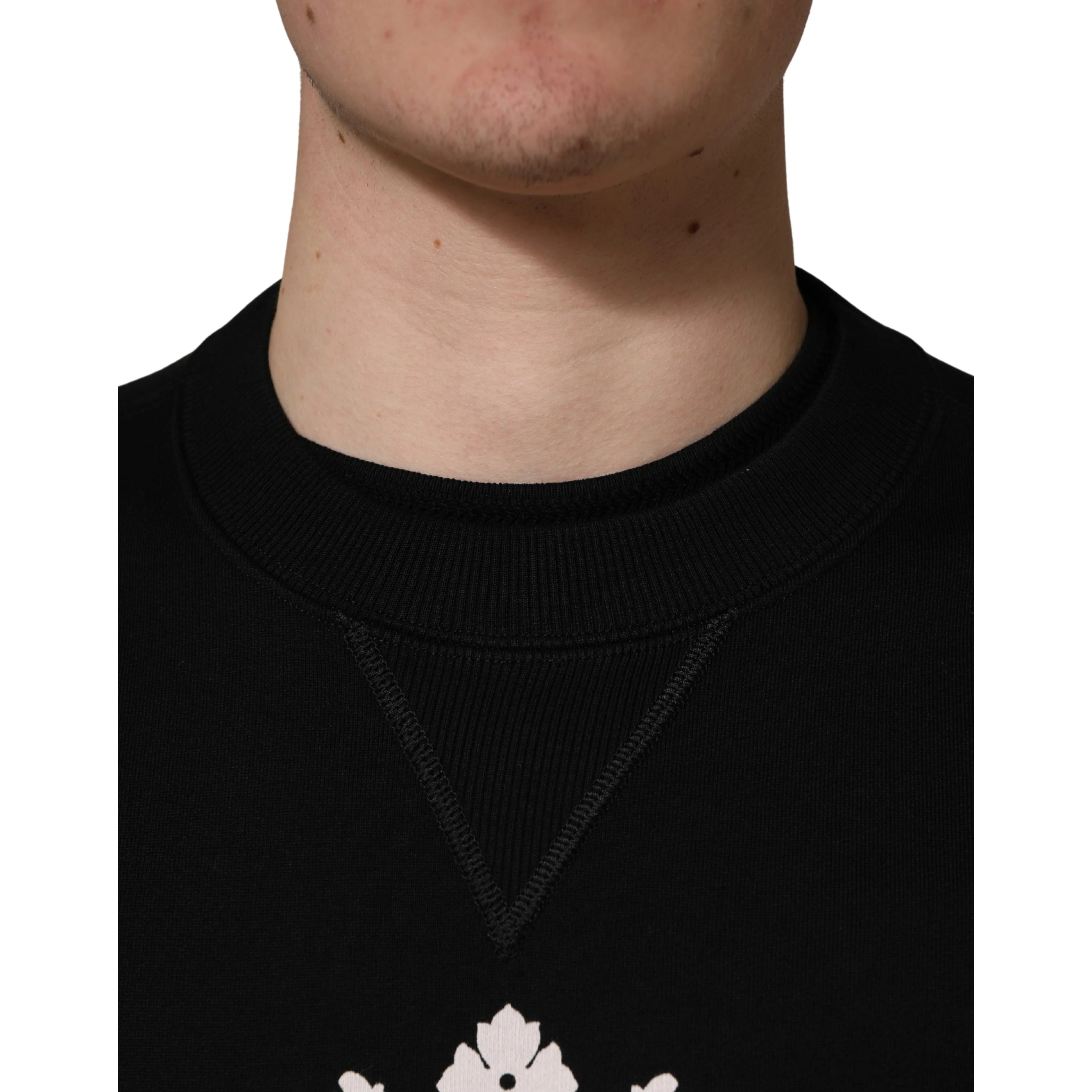 Black Embellished Cotton Sweatshirt Sweater