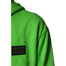 Green FullZip Fleece HoodedSweatshirt Sweater