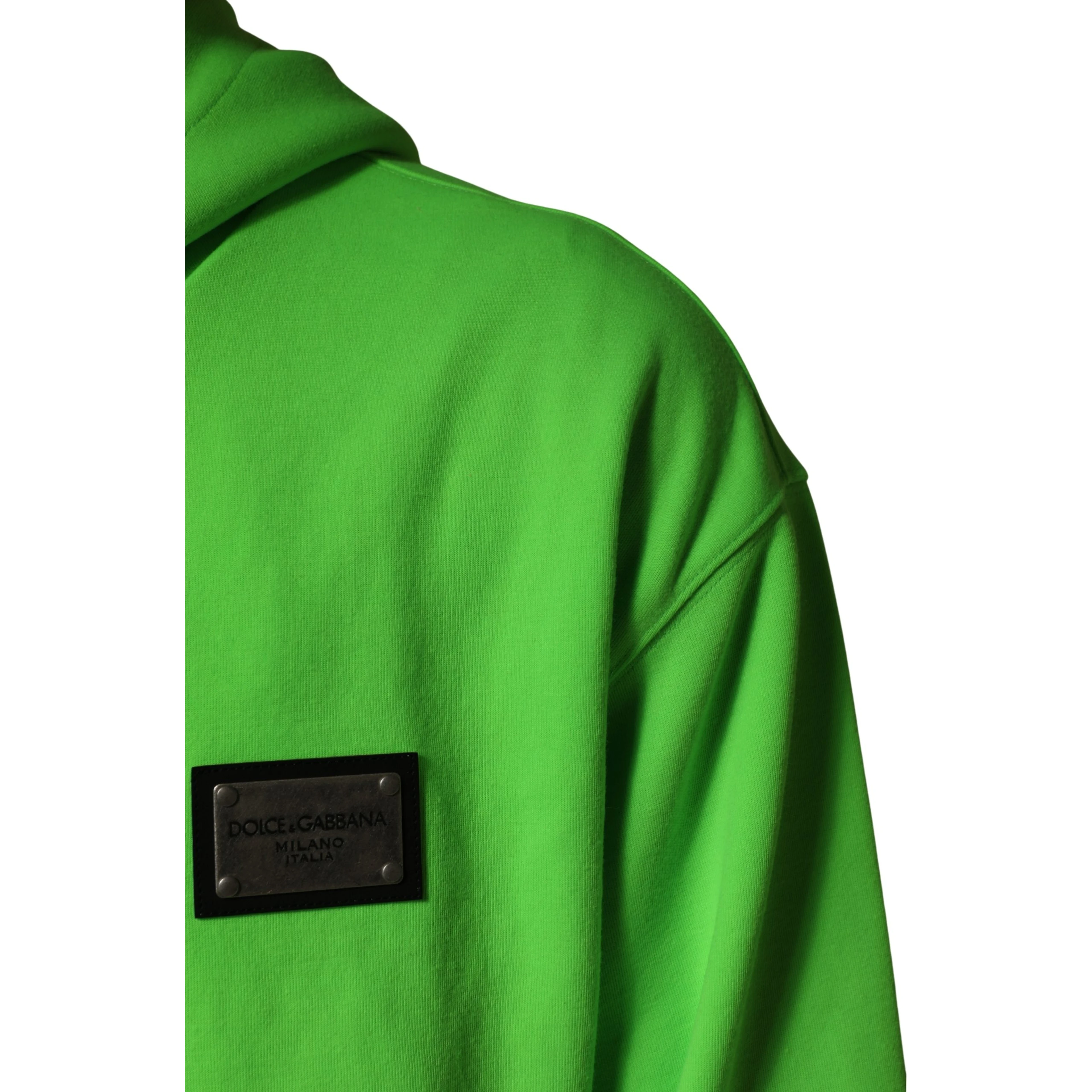 Green FullZip Fleece HoodedSweatshirt Sweater
