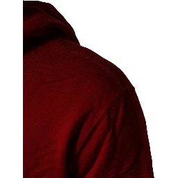 Red Cotton Full Zip Fleece Men Hoodie Sweater