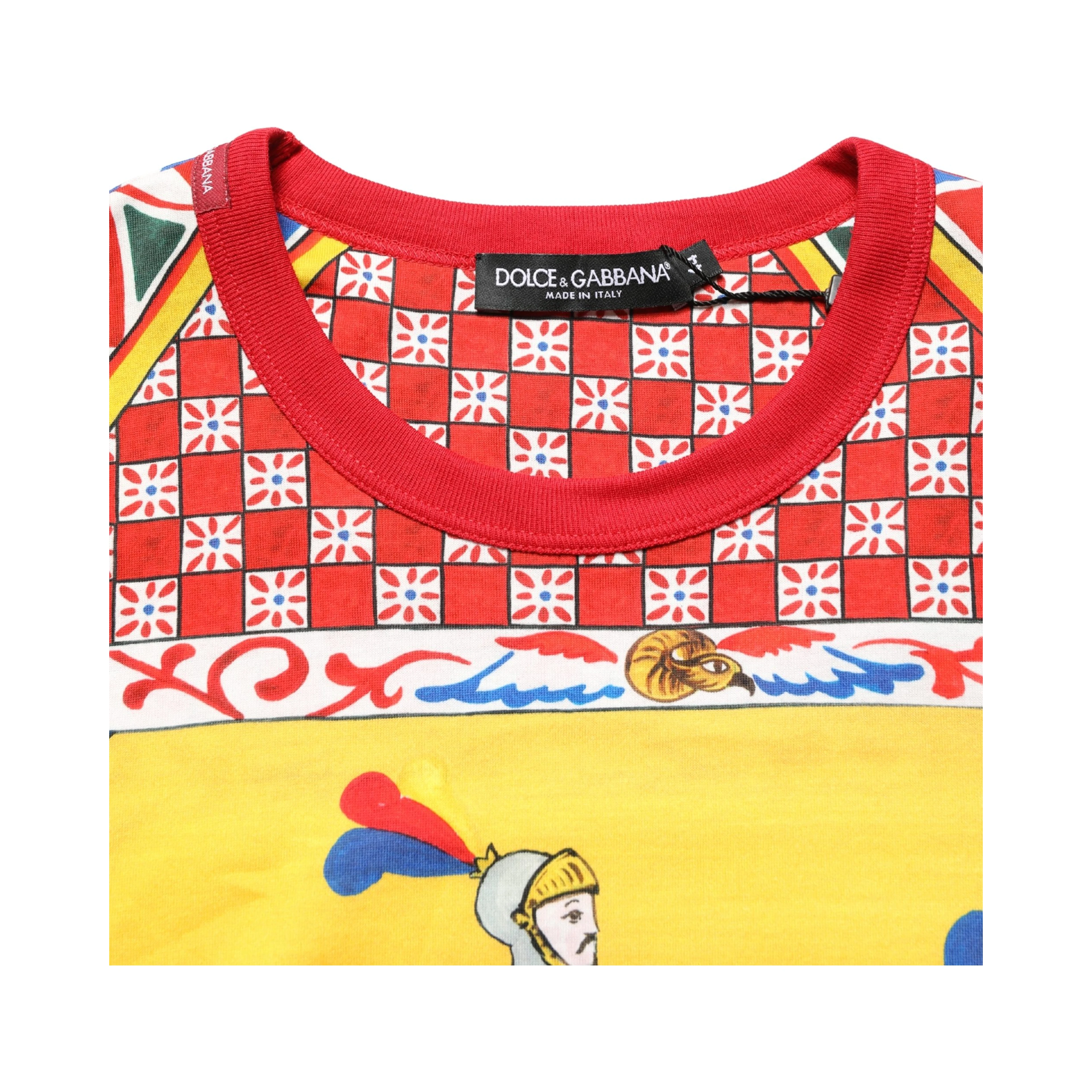 Multicolor Carretto Print Crew Neck T-shirt