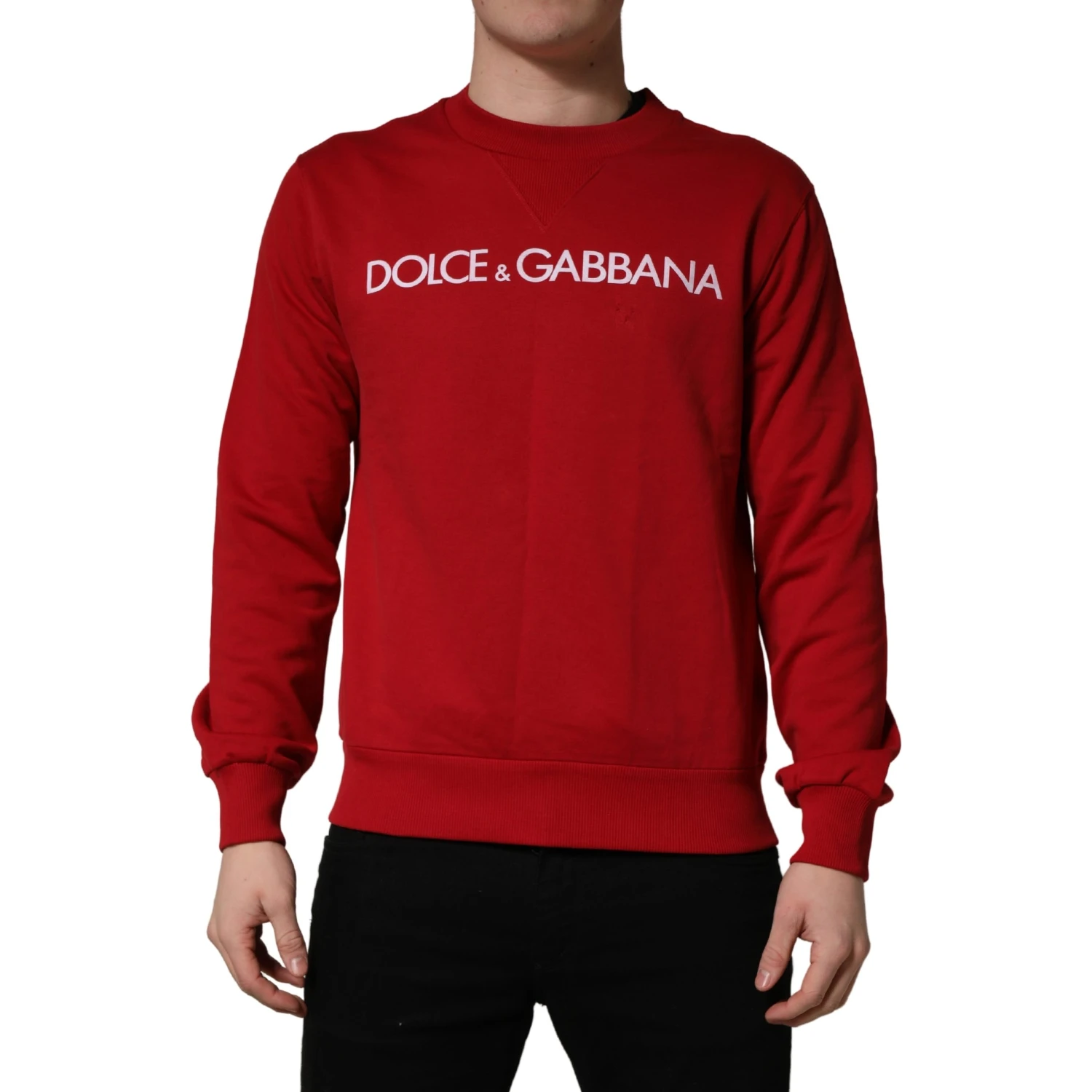 Red Cotton DG Logo Jersey Sweatshirt Sweater
