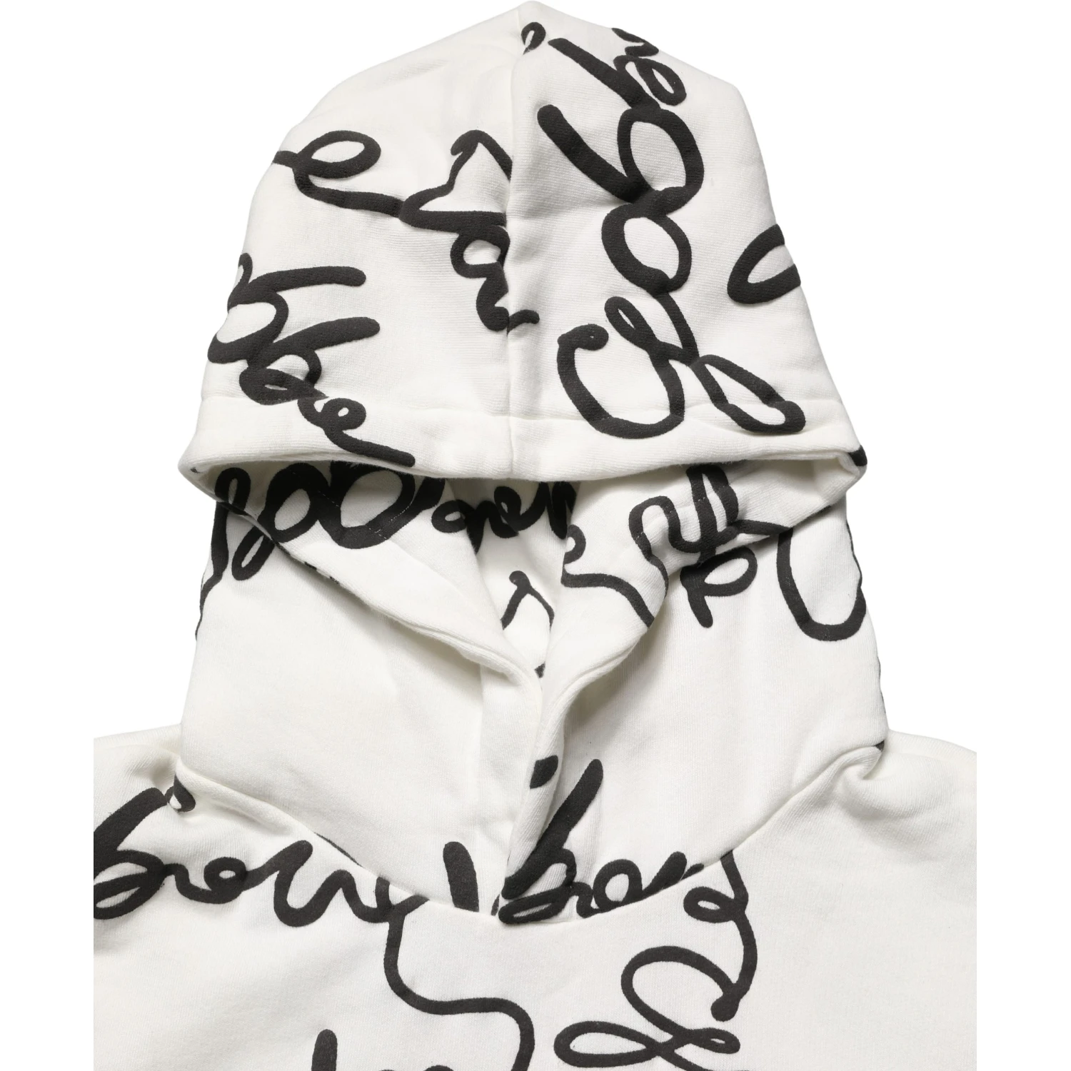 White Script Logo Print Cotton Sweatshirt Sweater