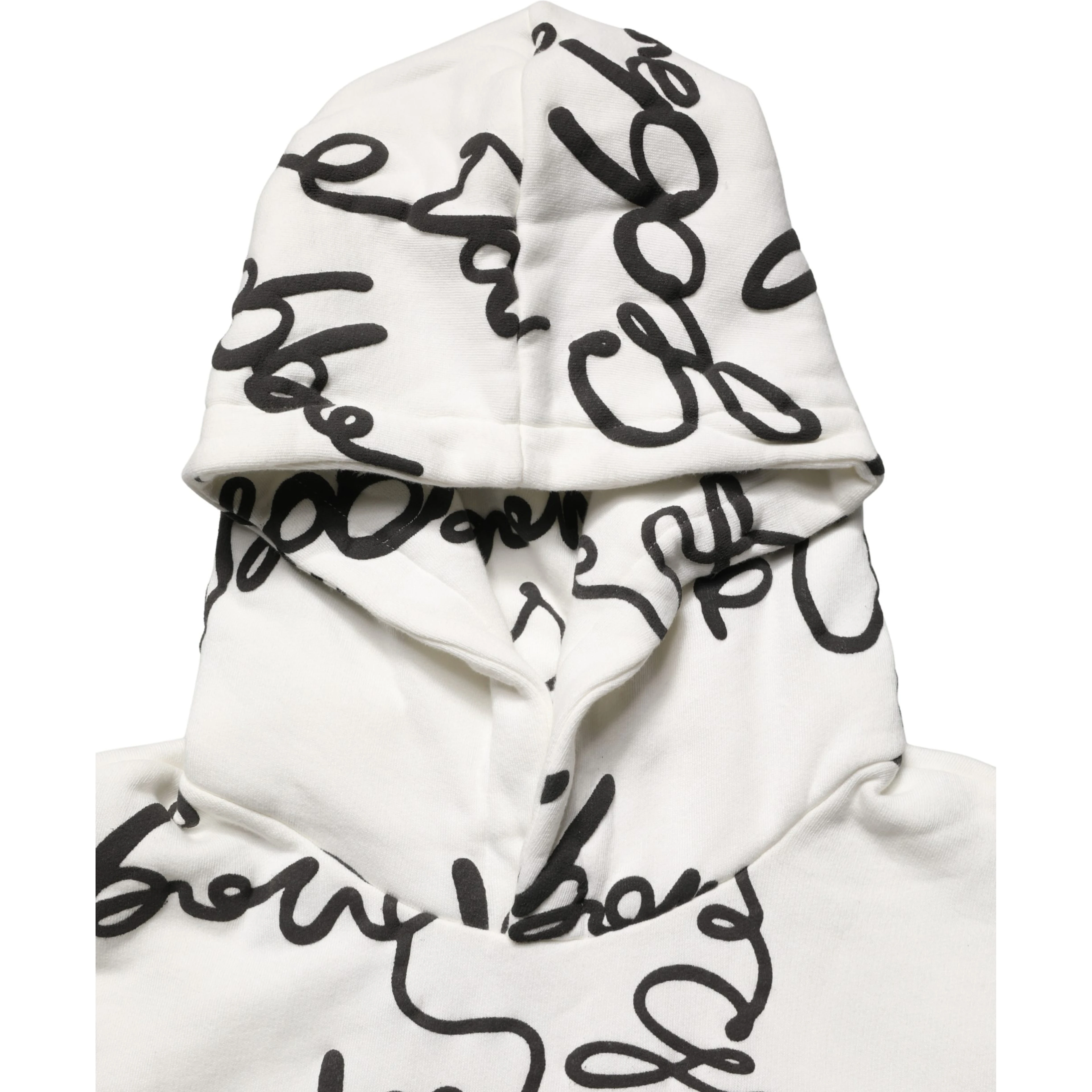 White Script Logo Print Cotton Sweatshirt Sweater