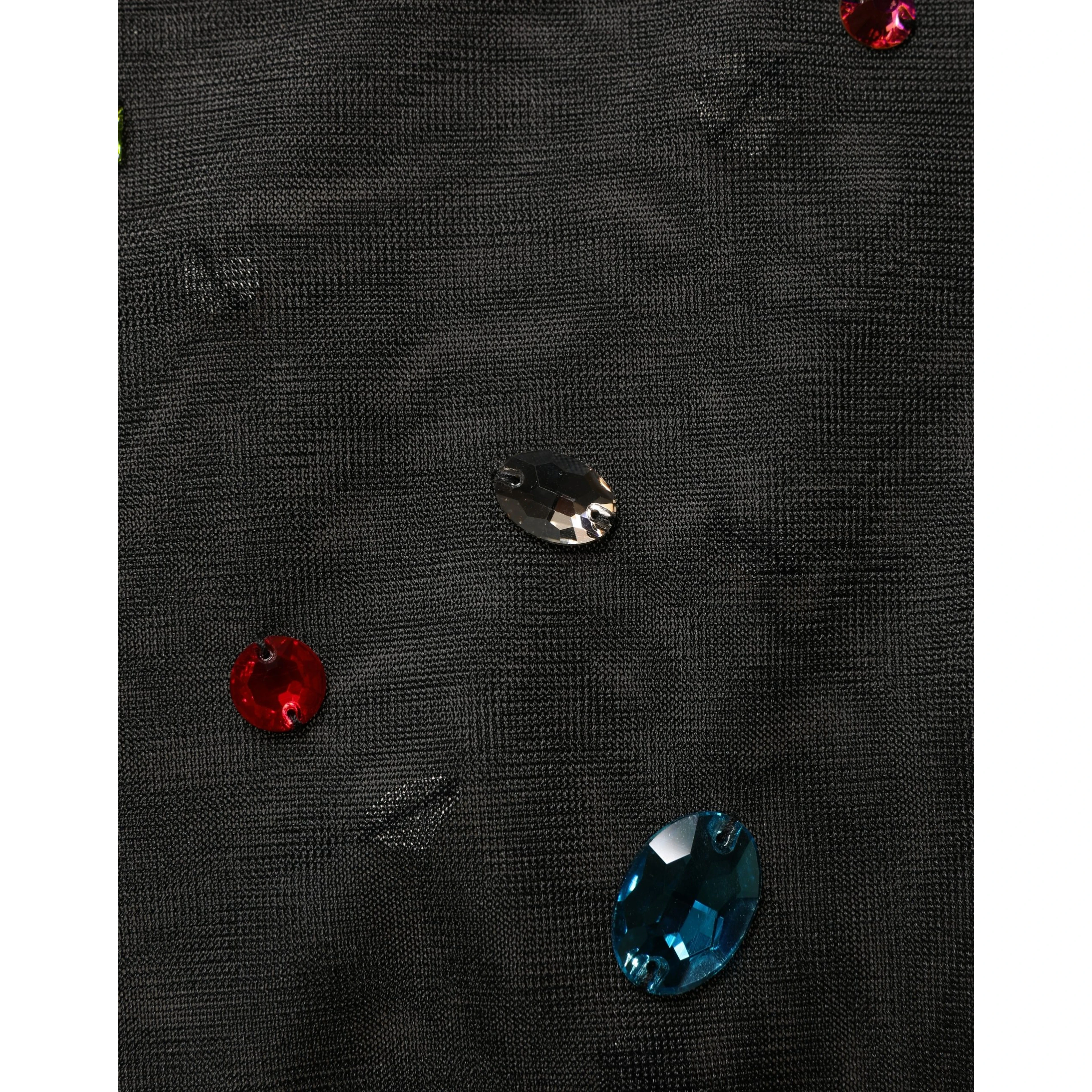 Black Crystal Embellished TurtleNeck Sweater