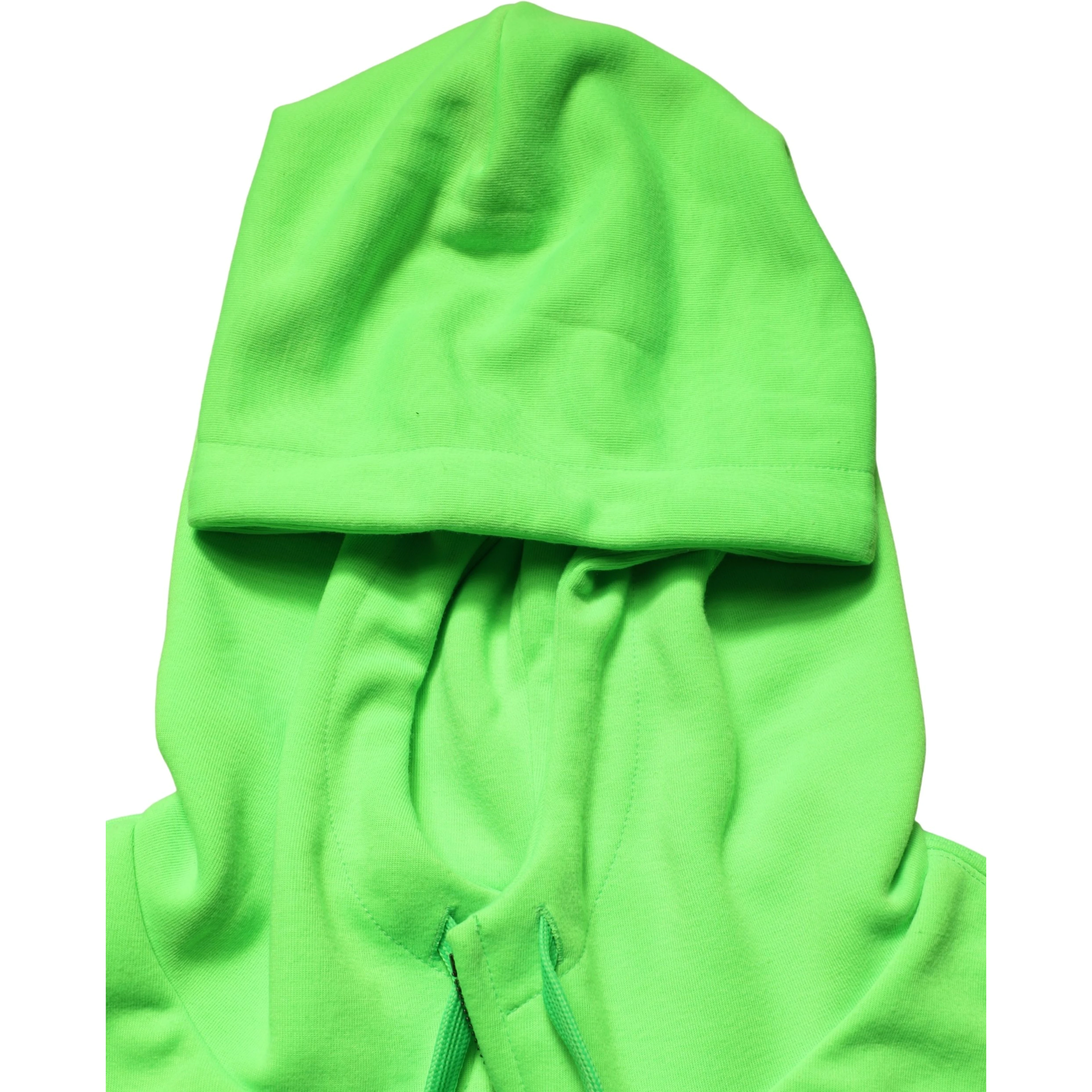 Green FullZip Fleece HoodedSweatshirt Sweater