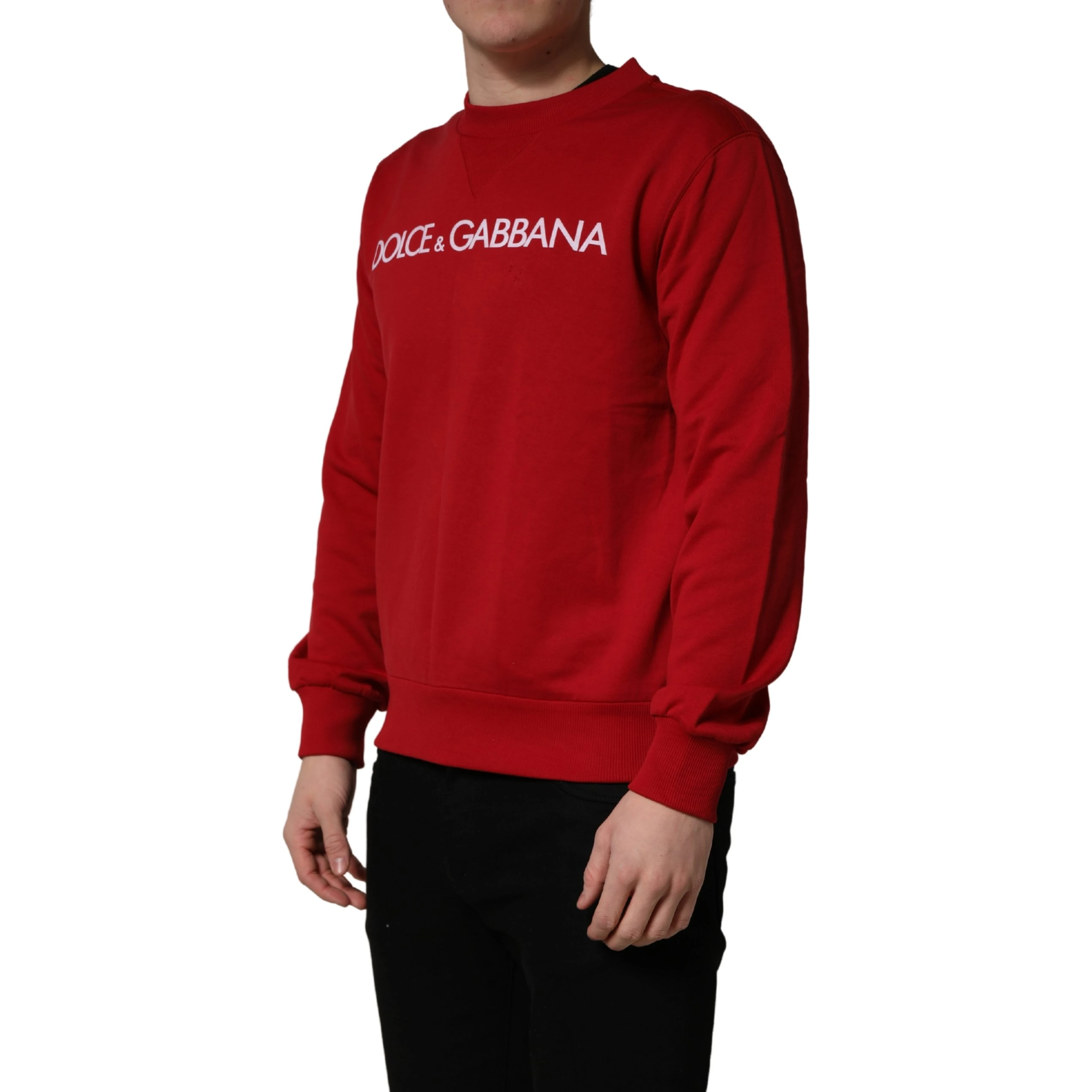 Red Cotton DG Logo Jersey Sweatshirt Sweater
