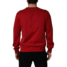 Red Cotton DG Logo Jersey Sweatshirt Sweater