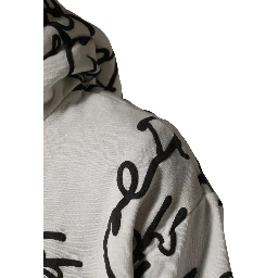 White Script Logo Print Cotton Sweatshirt Sweater