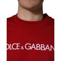 Red Cotton DG Logo Jersey Sweatshirt Sweater