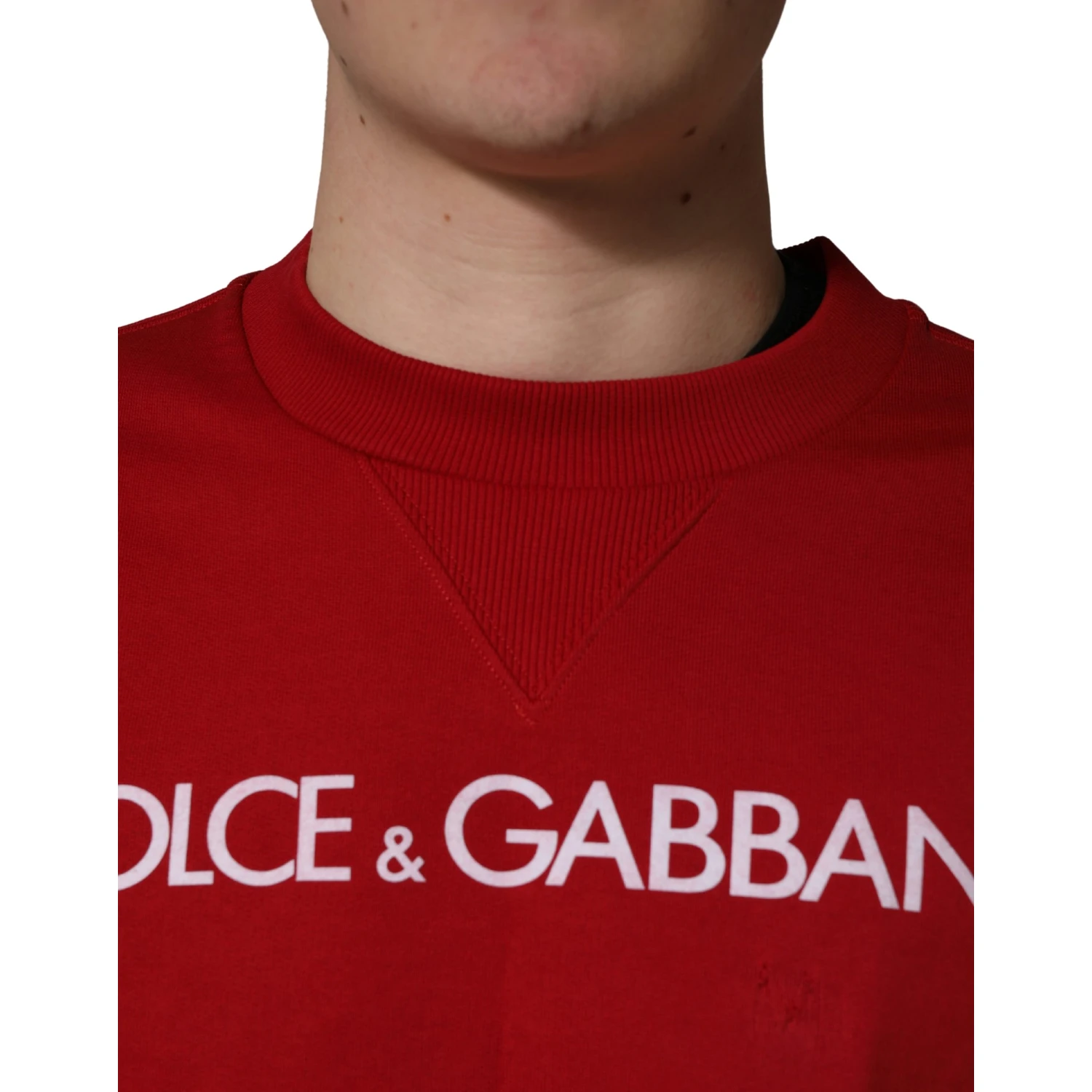 Red Cotton DG Logo Jersey Sweatshirt Sweater